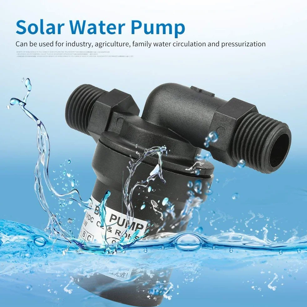 Bomba de Agua sin Escobillas 12V 10W DC Solar Alta Temperatura 8L/min
