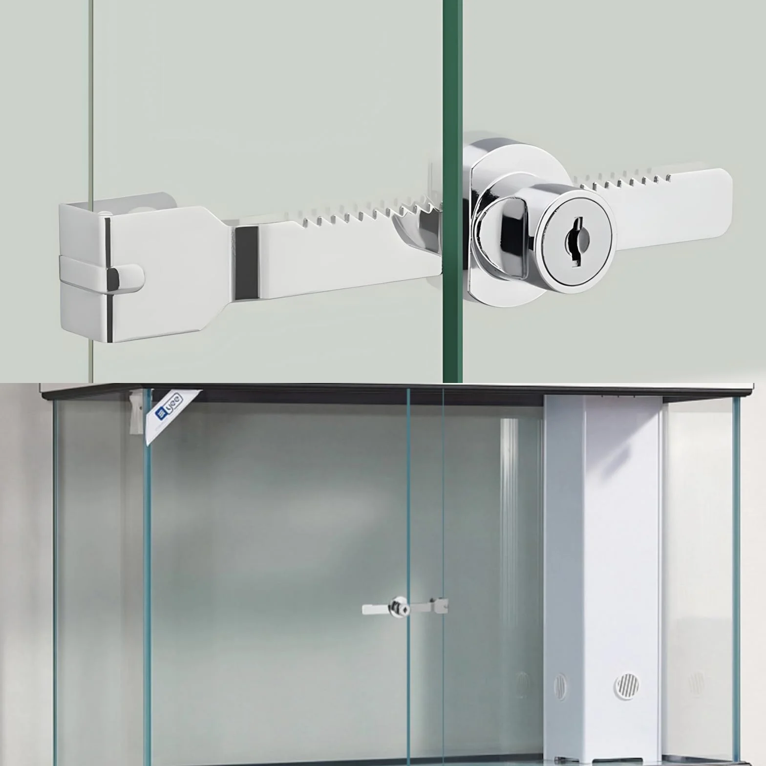 Reptile Vivarium Terrario Vitrina Deslizante de Cristal Puerta Cerradura + Llave 1set