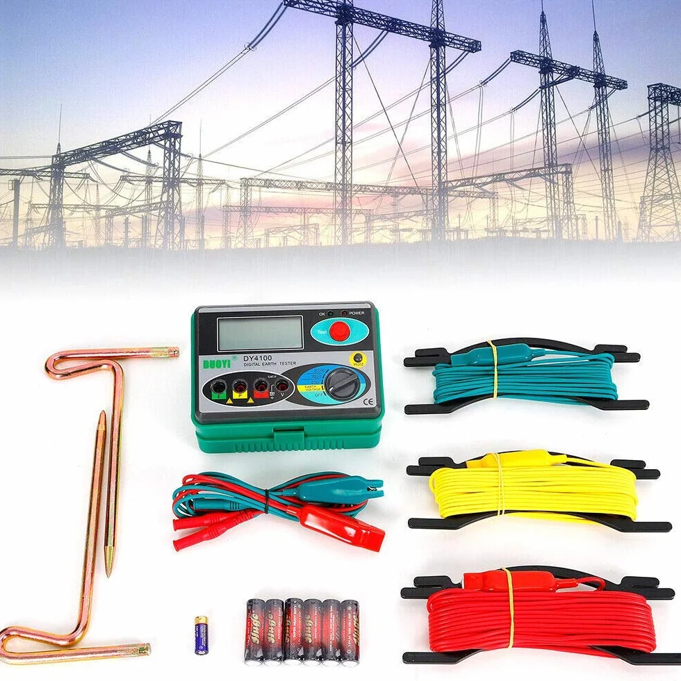 Digitaces DY4100 Megaohmímetro Medidor de Resistencia de Aislamiento de Tierra 0-2000 Ohmios