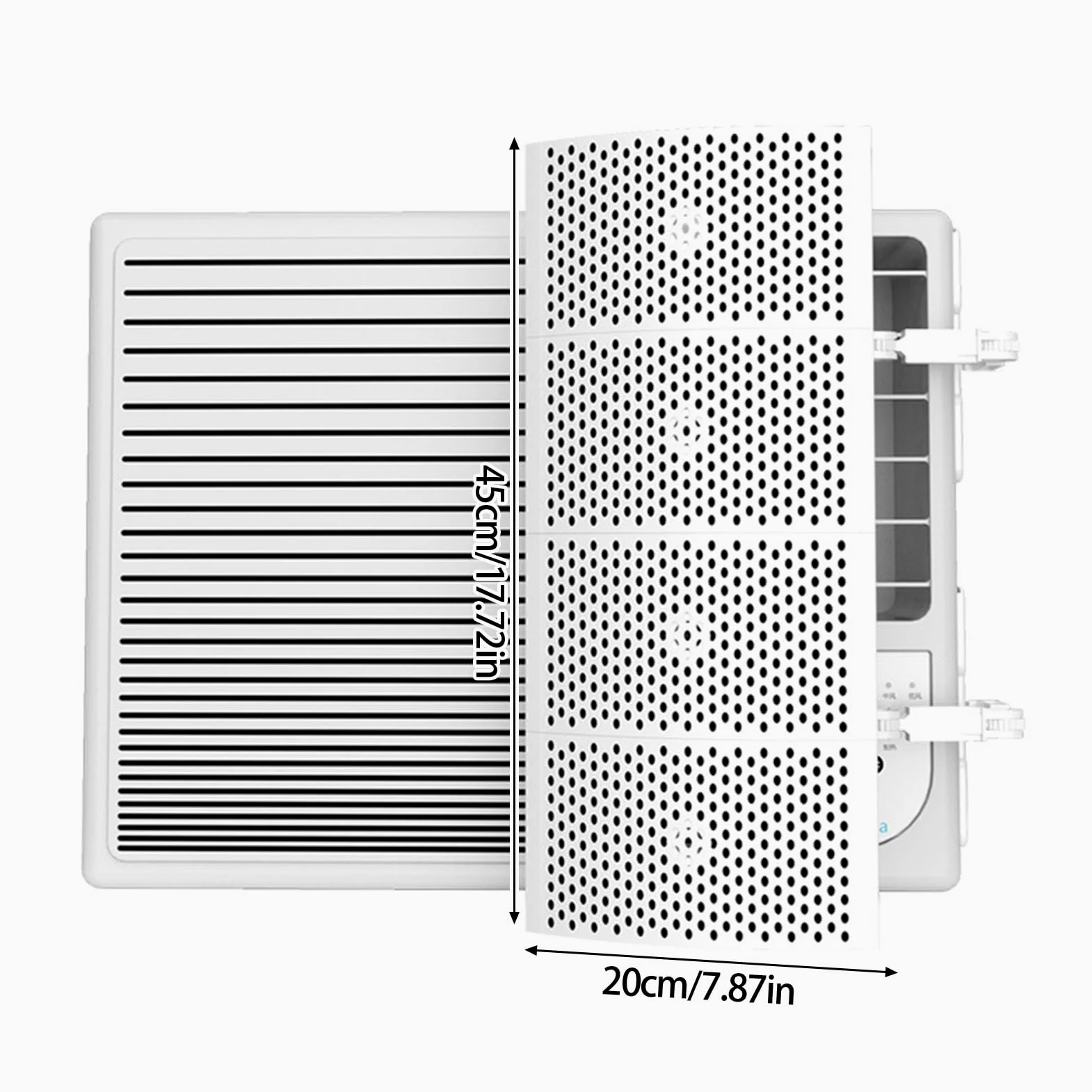 Placa guía de aire acondicionado, para ventana, habitación, aire acondicionado, dirección ajustable, deflector de viento directo, 45 x 20 cm, pequeño deflector de viento montado en ventana