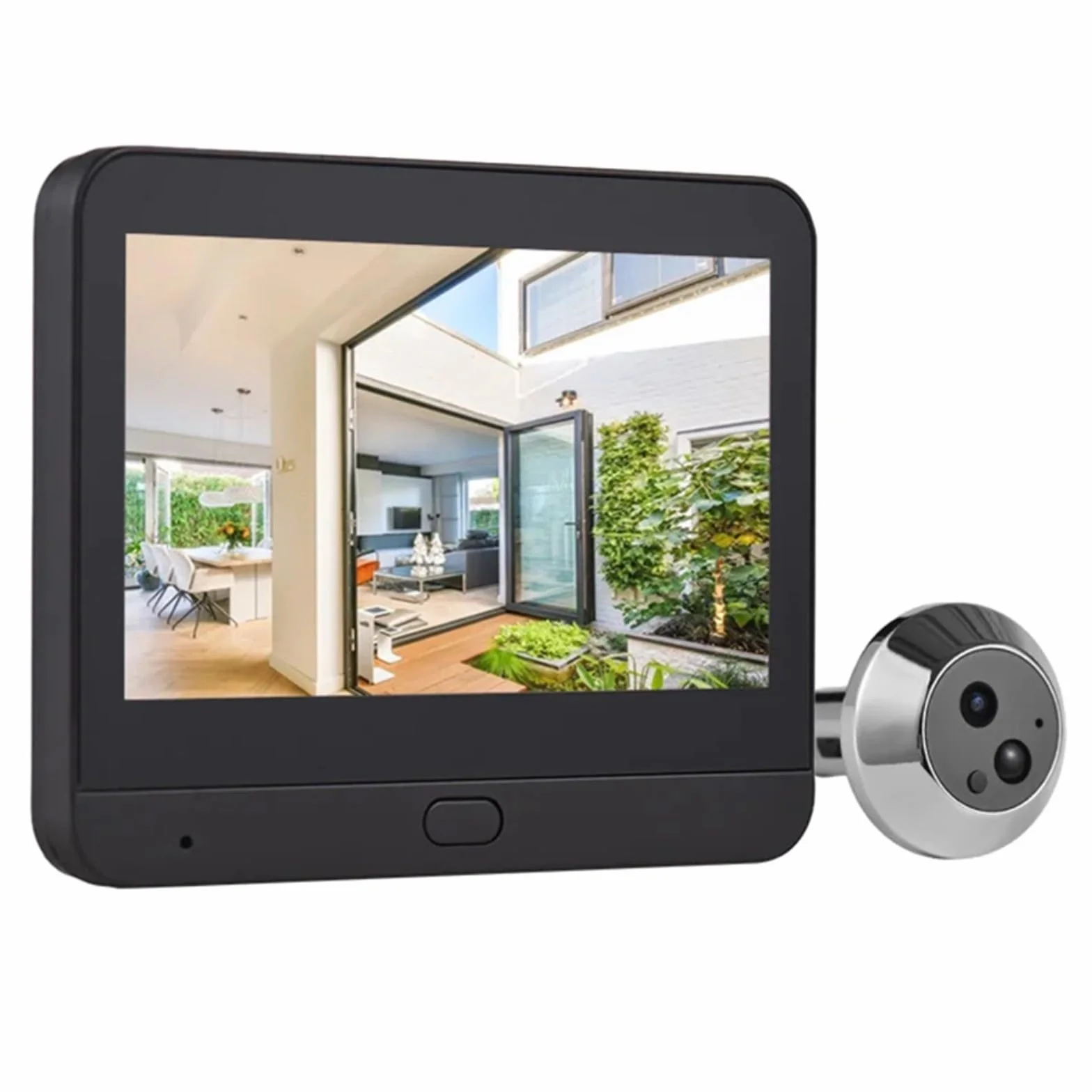 Cámara mirilla 1080P con monitor de 4.3 pulgadas, timbre de video 2.4G para aplicación Tuya, movimiento, se adapta a puertas de 35 a 120 mm de grosor