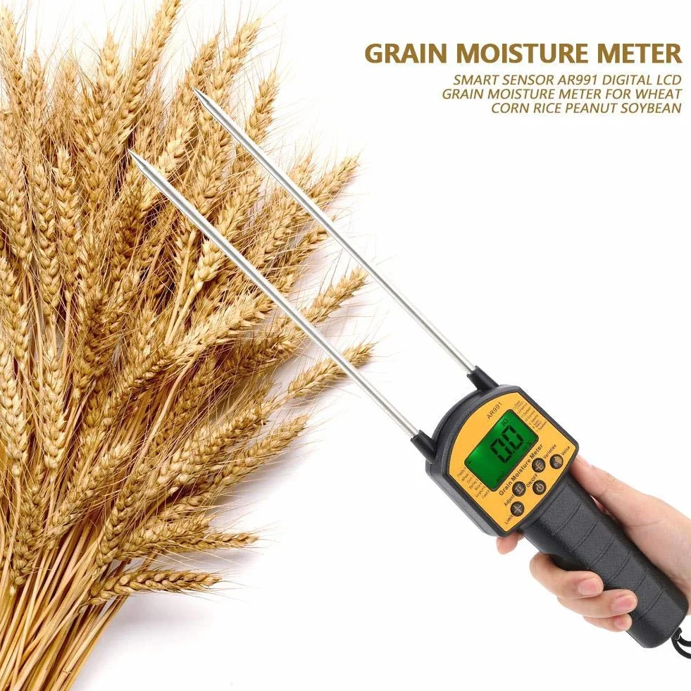Medidor de Humedad de Grano Digital con Pantalla LCD AR991 Analizador del Higrómetro para Hogar Jardín Planta Granja y Césped