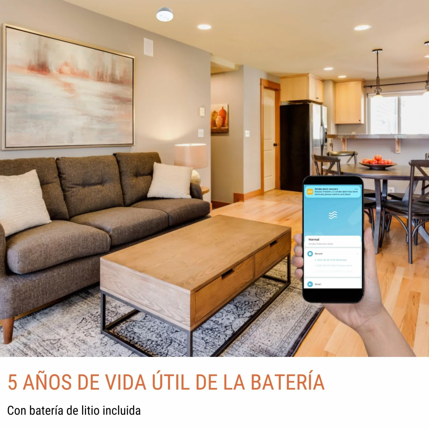 Konyks Firesafe 2 Detector de Humo Wi-Fi, Notificaciones Smartphone, Autonomía 5 años