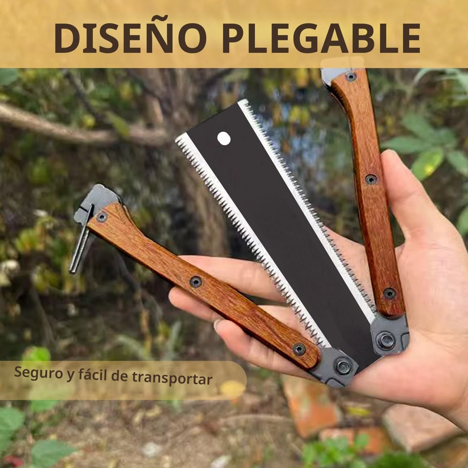 HAISHANG Sierra de Mano Japonesa Plegable de 16 cm con Hoja SK5 de Doble Filo 13/14 TPI, Dientes de Corte en Tres Caras, Sierra Portátil para Carpintería y Bricolaje