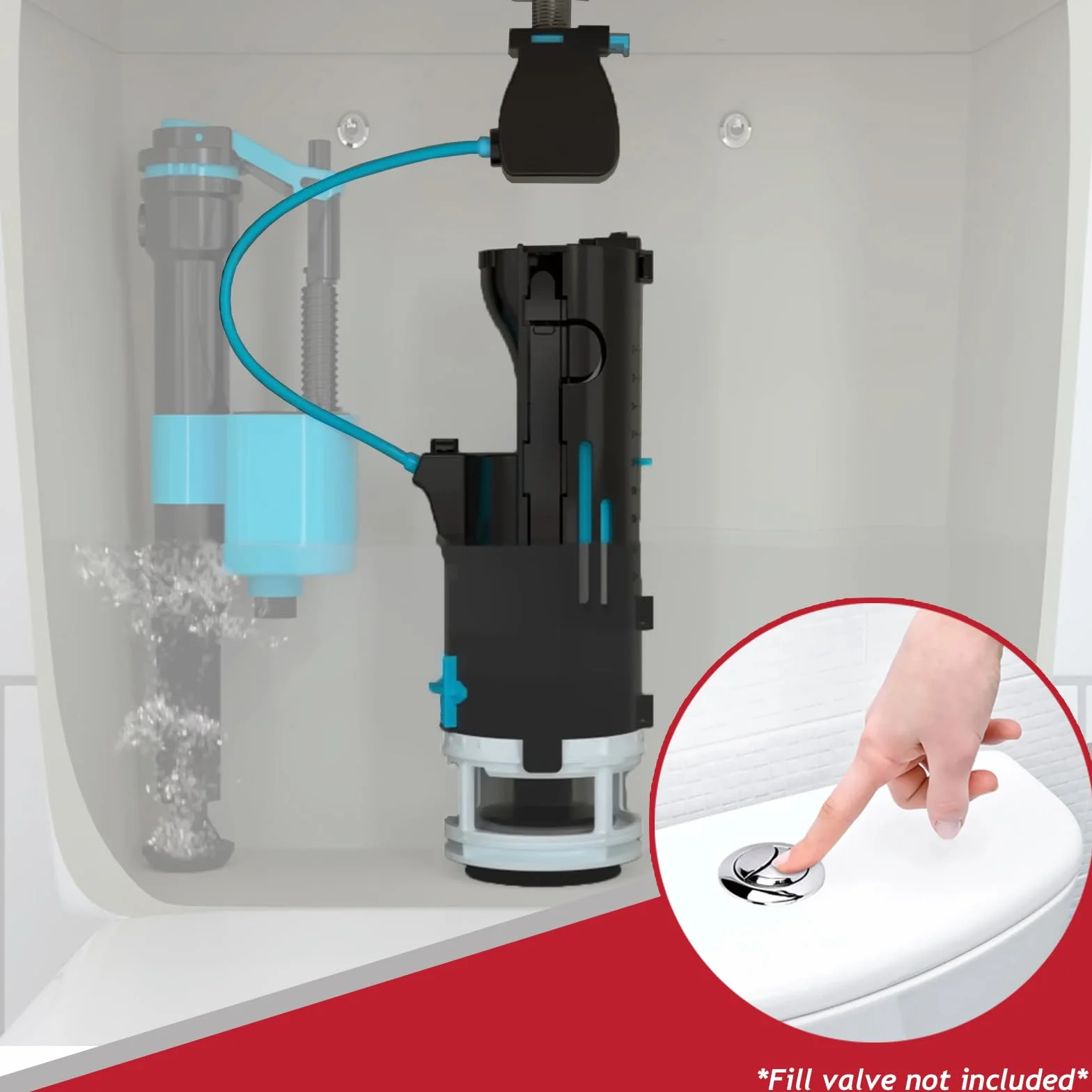 SPARES2GO Kit Botón Pulsador Para Cisterna Inodoro 1,5" 2" Válvula Doble Descarga Universal