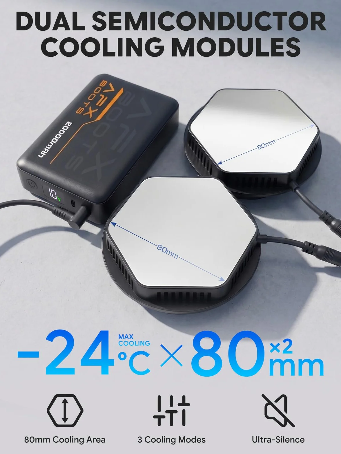 LABEWVI Peltier Chaleco refrigerante para hombre y mujer con batería externa de 20000 mAh, chaleco de verano con placa Peltier de 2 80 mm, batería, regulación de 3 niveles, larga duración, chaleco de