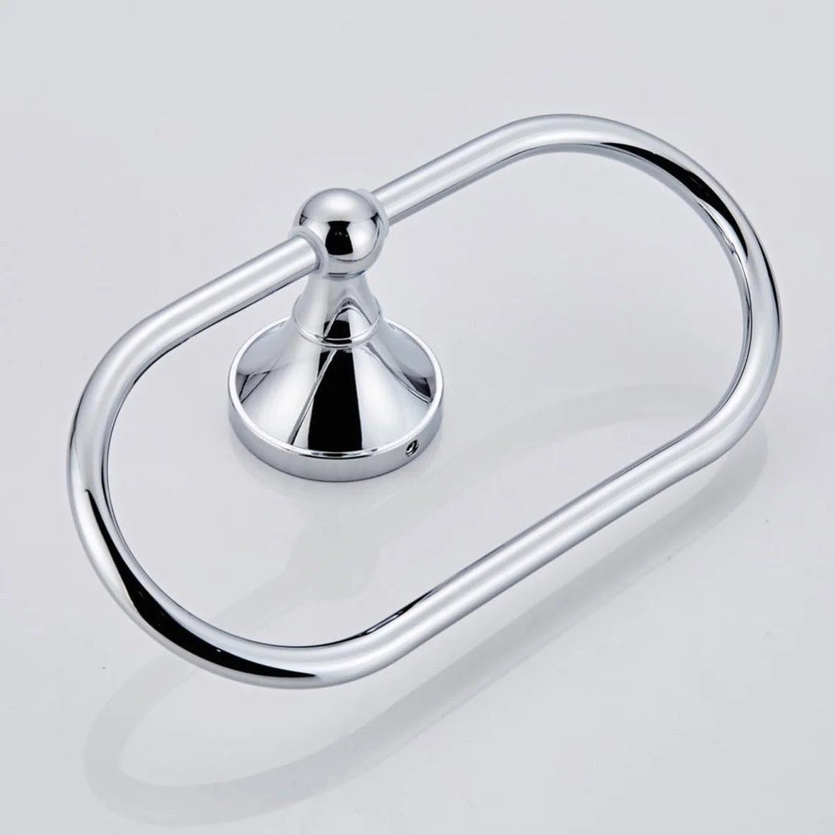 Anillo Ovalado para Toallas de Cobre Plateado, Montaje en Pared sin Taladro, Resistente al Desgaste