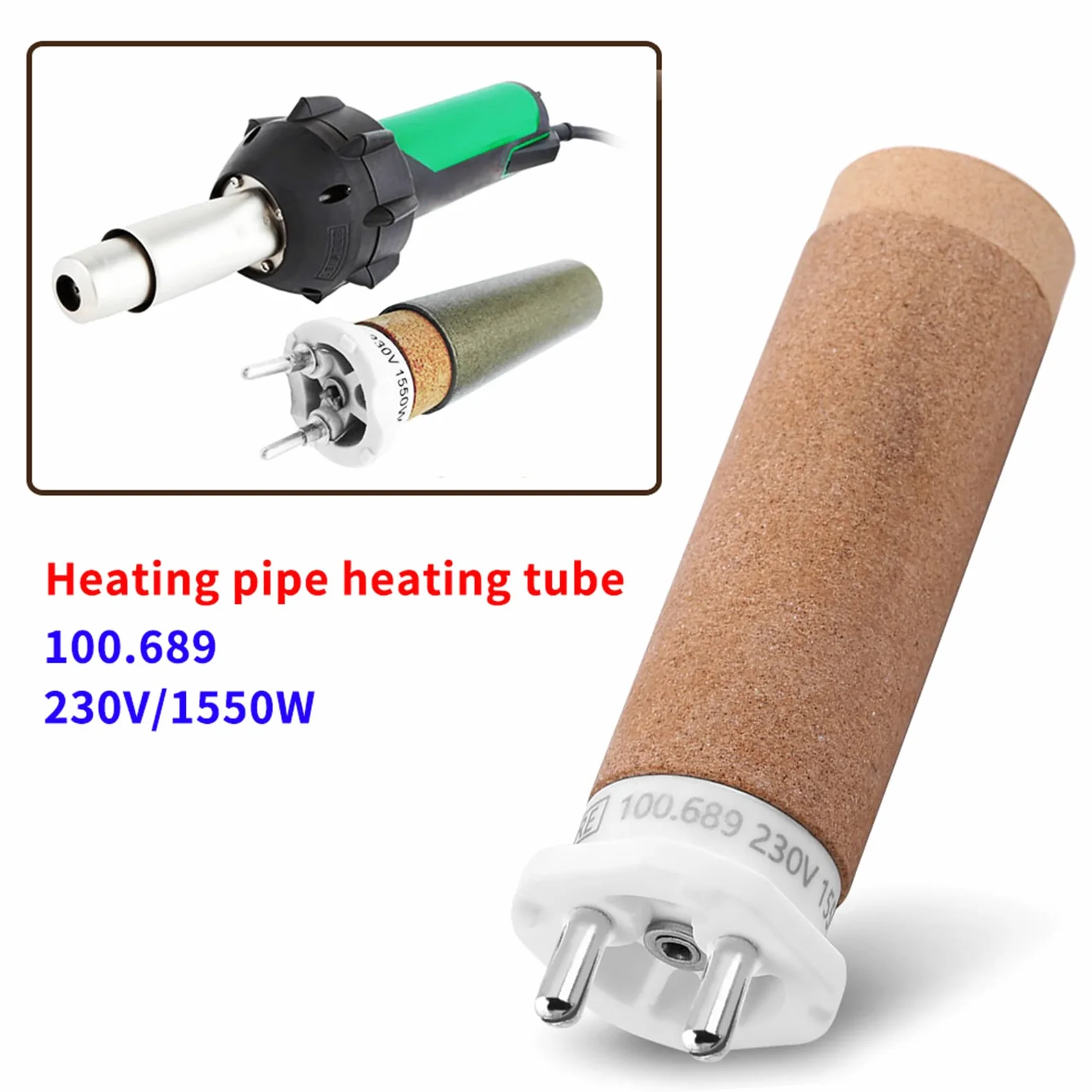 Elemento Calefactor de 230 V 1550 W, Cerámica de Alta Temperatura con Alambre de Resistencia de Aleación, para Pistola Soldadora de Plástico de Aire Caliente TRIAC S Trabajos de
