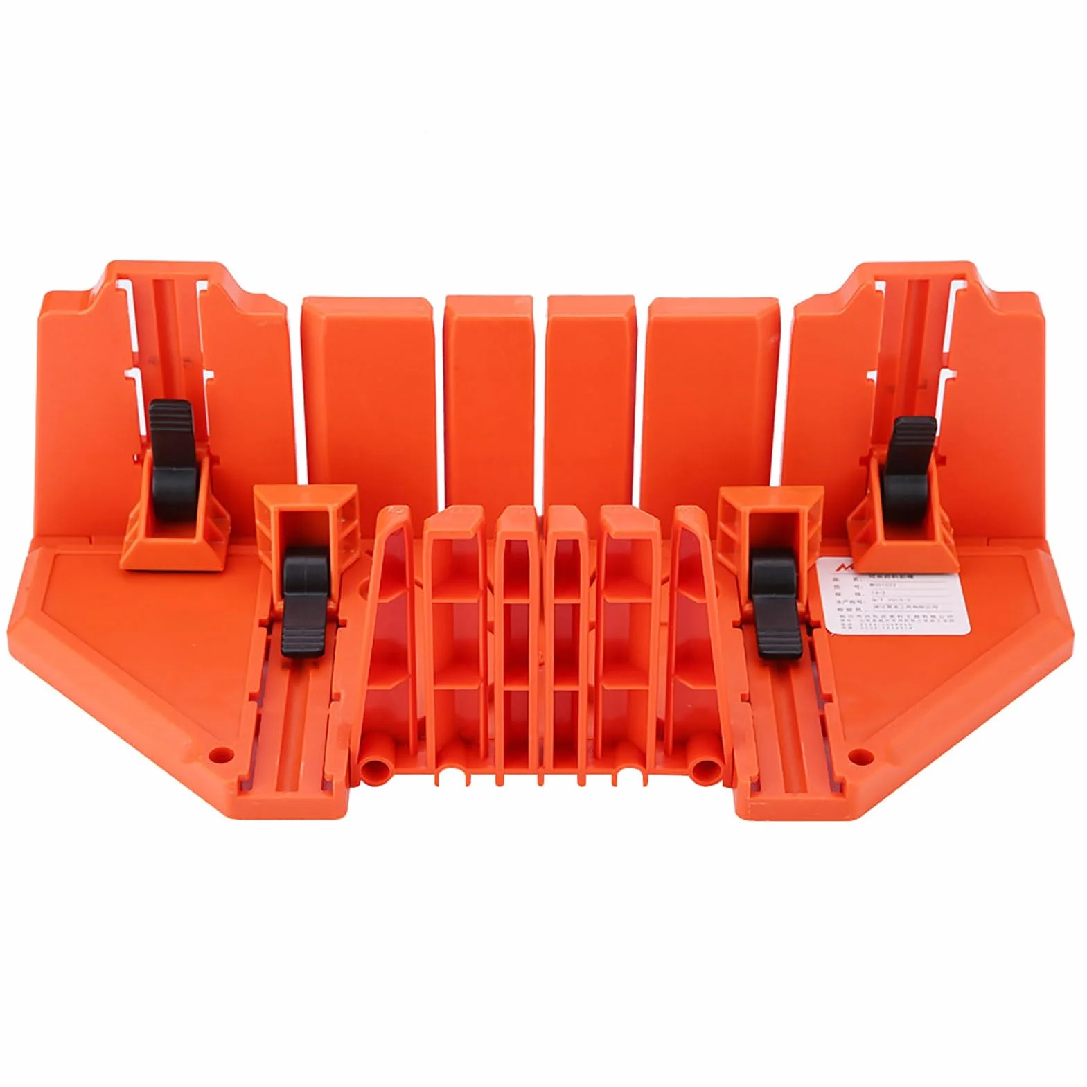 Caja de Ingletes de 14 Pulgadas con Ángulos 0°/22.5°/45°/90°, Base Antideslizante y Abrazadera para Corte Preciso de Madera, Plástico y Proyectos de Carpintería