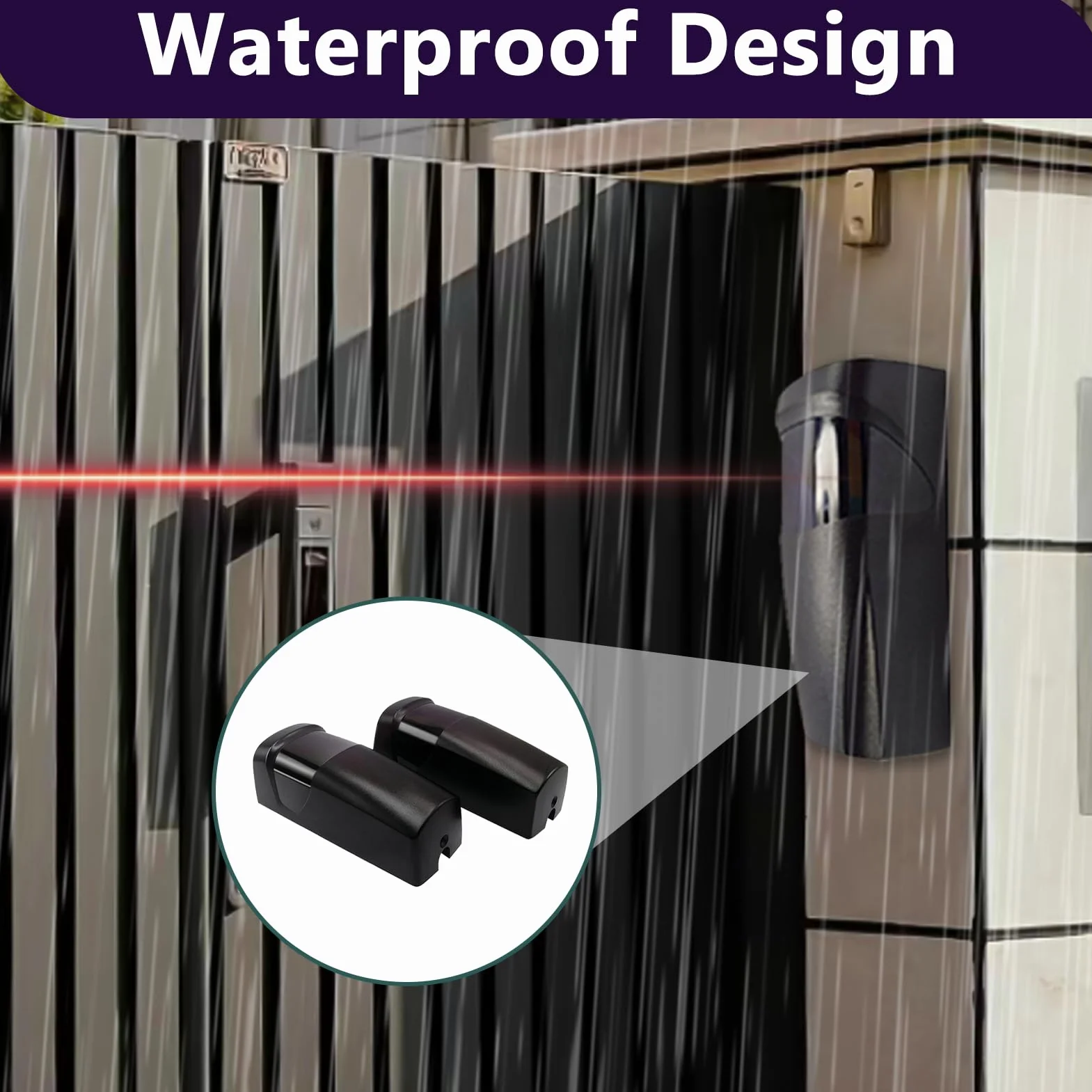 Fotocélulas Infrarrojos Universales, Fotocelula Sensor Puerta Garaje, para Automatización de Puertas y Cancelas de Garaje, Ajustables 180°, Protección IP55, con Filtro Solar, Compatible AC/DC 12-24V
