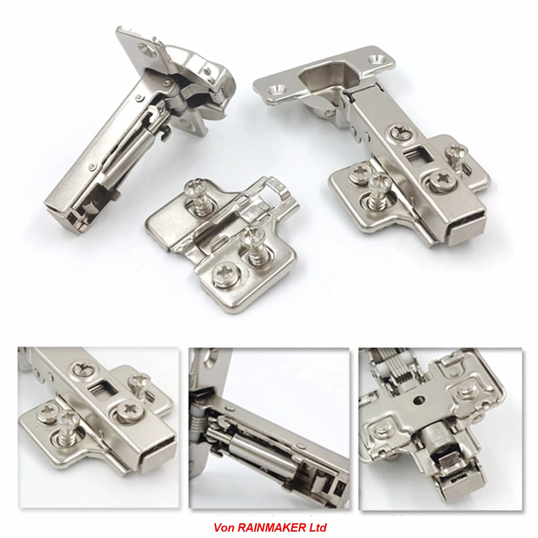 110 Grado Semi Solapado 35mm Soft Close Bisagras de Clip con Amortiguación Bisagra con Suave Cierre para Puerta de Mueble Armario de Cocina 8 Pcs