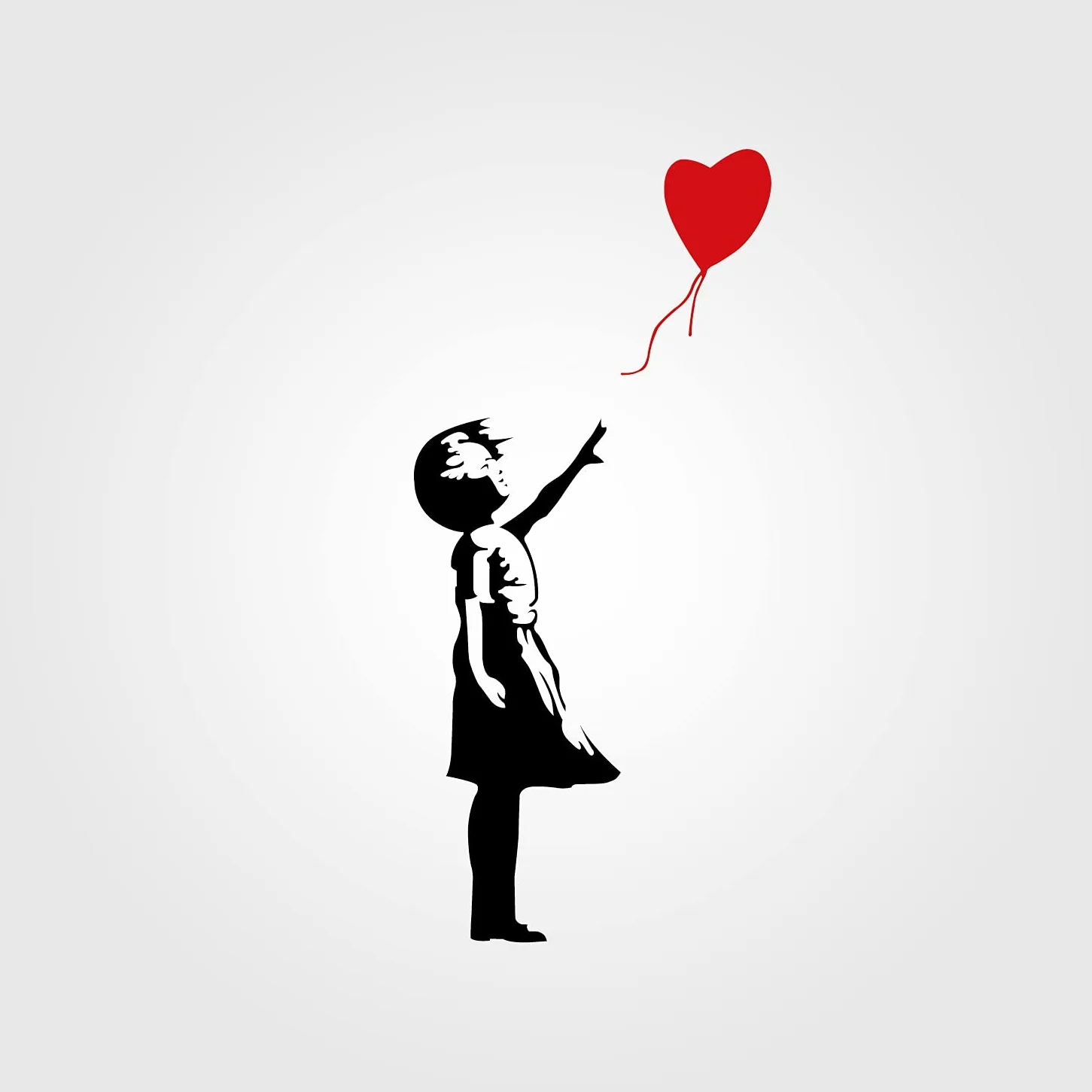 Gesar Adhesivo Banksy - Niña con globo - Chica con globo - Adhesivo de pared - Vinilo - Ideal para decorar paredes - Adhesivo de diseño de interiores - Color como en la imagen (60 x 134 cm)