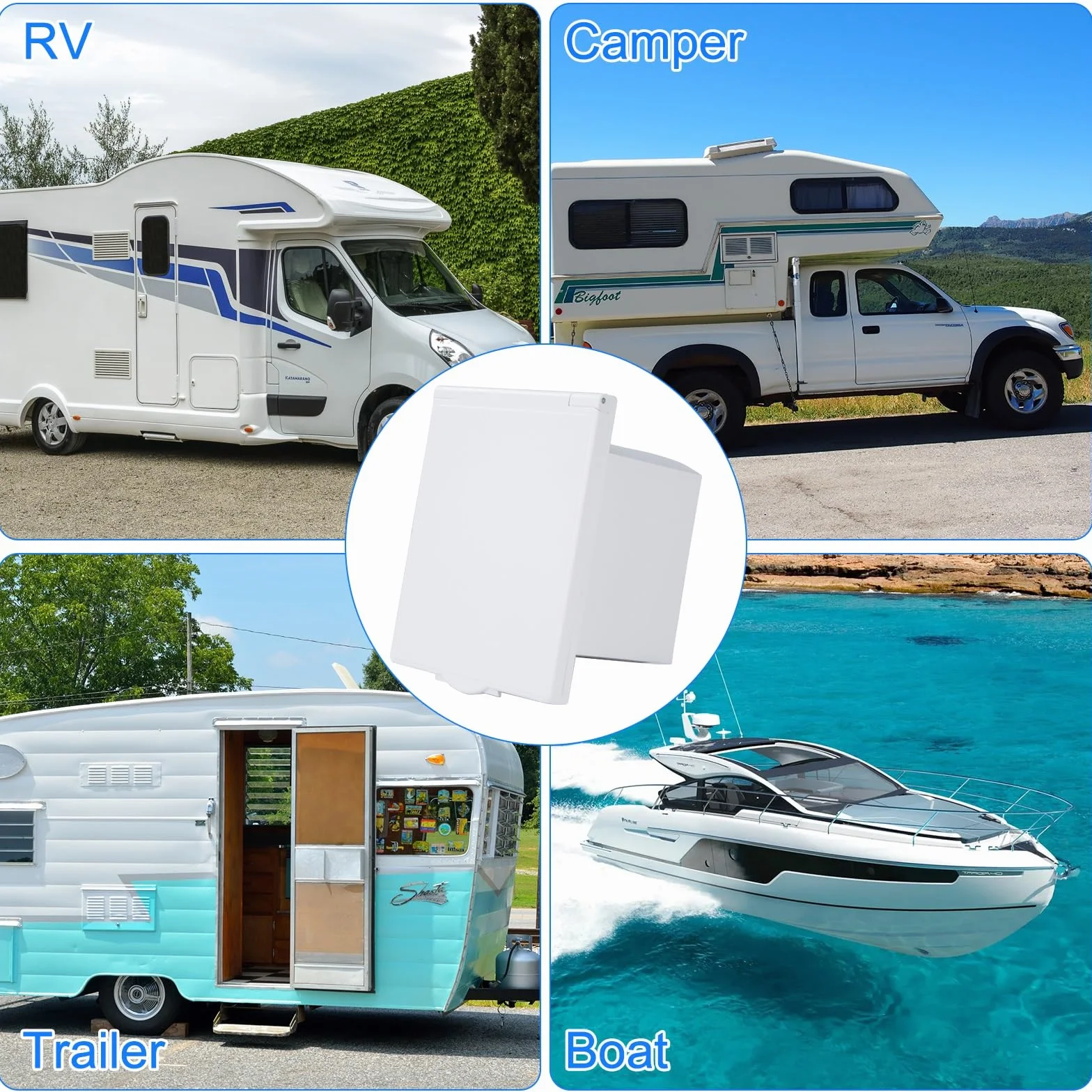 Jadeshay Enchufe para Caravanas16A 220V-240V Toma CEE Industrial Enchufe de Alimentación 3 Pines Reemplazo de Enchufe de Superficie para Externo Remolque de Caravana y Acampar al Aire