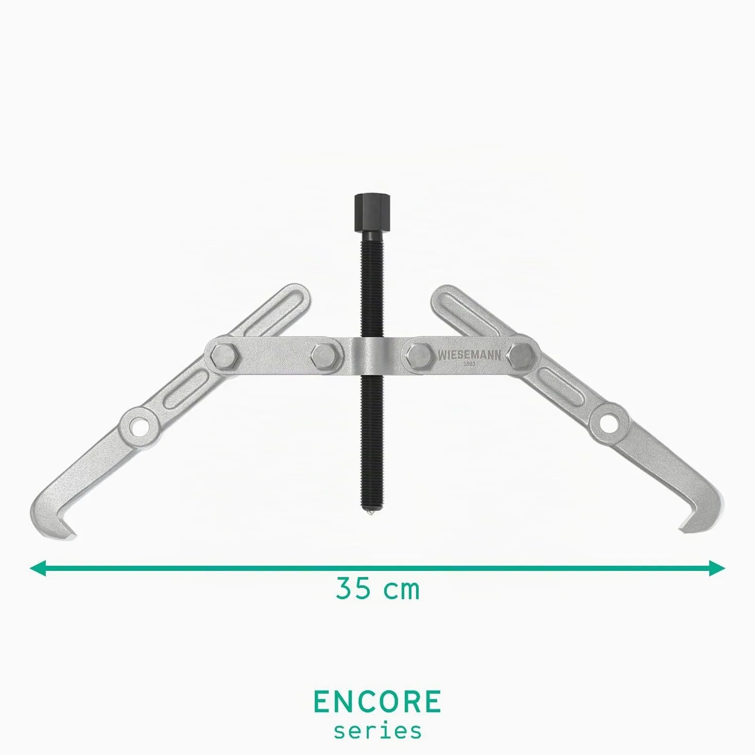 WIESEMANN 1893 Extractor de rodamientos universal de 140 x 145mm con 2 brazos Extractor con garras interior y exterior I Acero al cromo vanadio, cromado | 80584