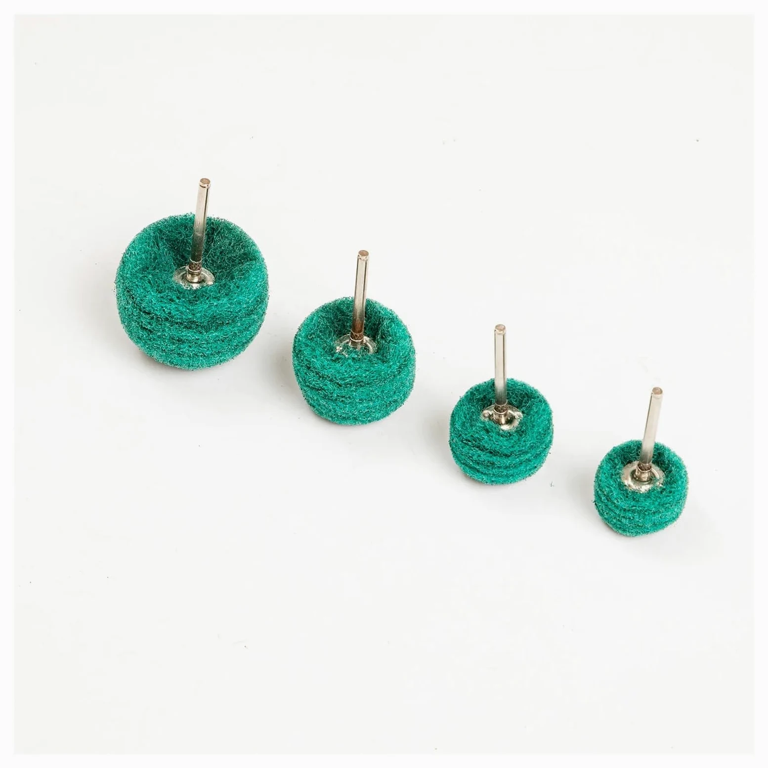 Mini cepillo de 22-38mm, estropajo, rueda abrasiva, fibra nailon, cabezal lijado, pulido, vástago 3mm(5-layer grey,50pcs,22mm)