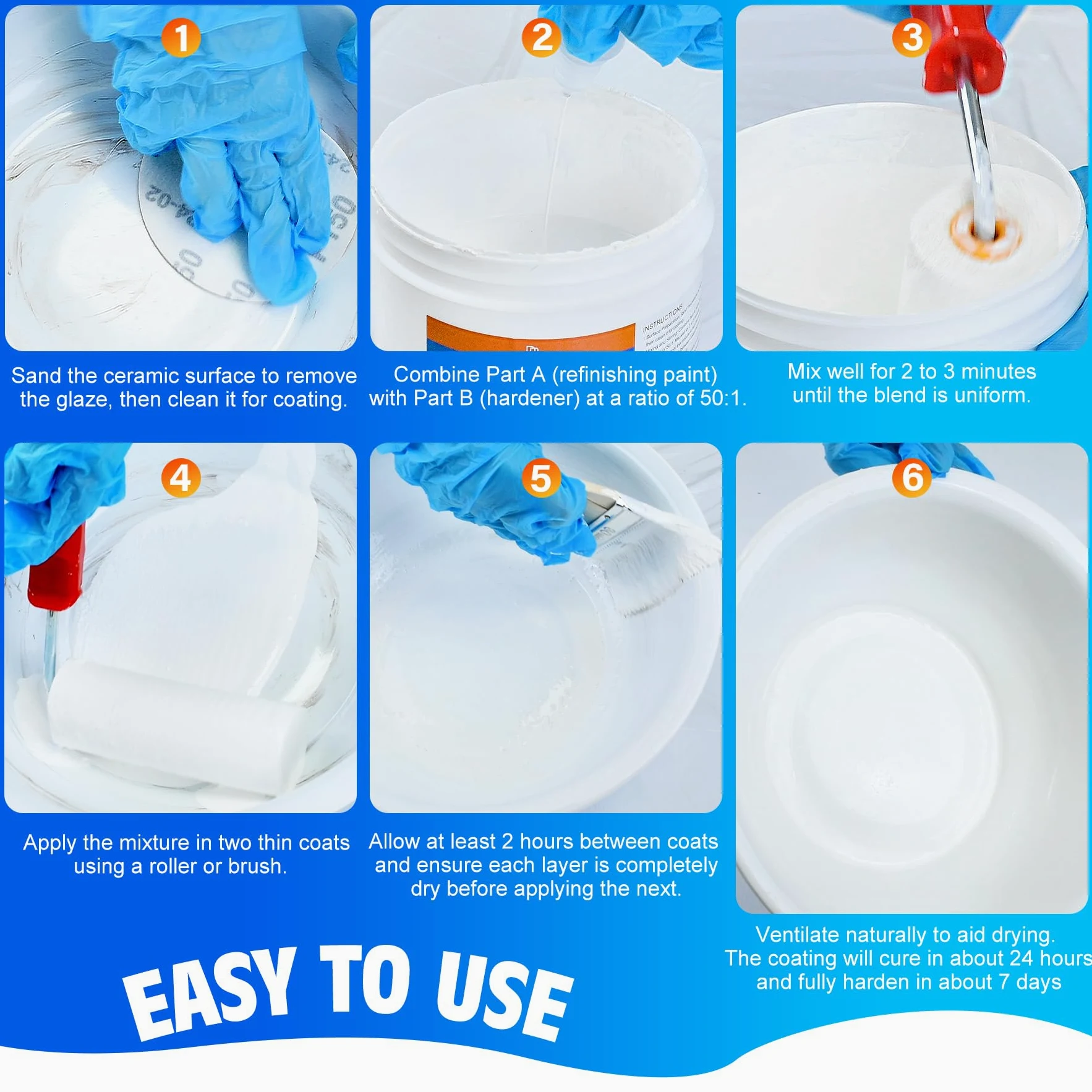 Pintura para bañera blanca de 500g, pintura para azulejos, azulejos de baño, plato de ducha kit de renovación de bañera y lavabo, baño impermeable y resistente a los arañazos con herramientas