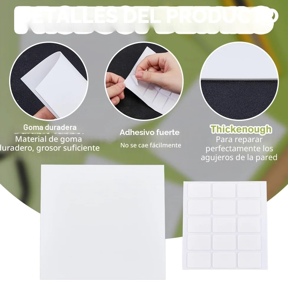 SUPERFINDINGS 8 placas de cubierta para agujeros de pared con 60 pegatinas de plástico de 30 cm, placa a prueba de polvo, placa cuadrada mate en blanco para cubrir suelo, techo y pared