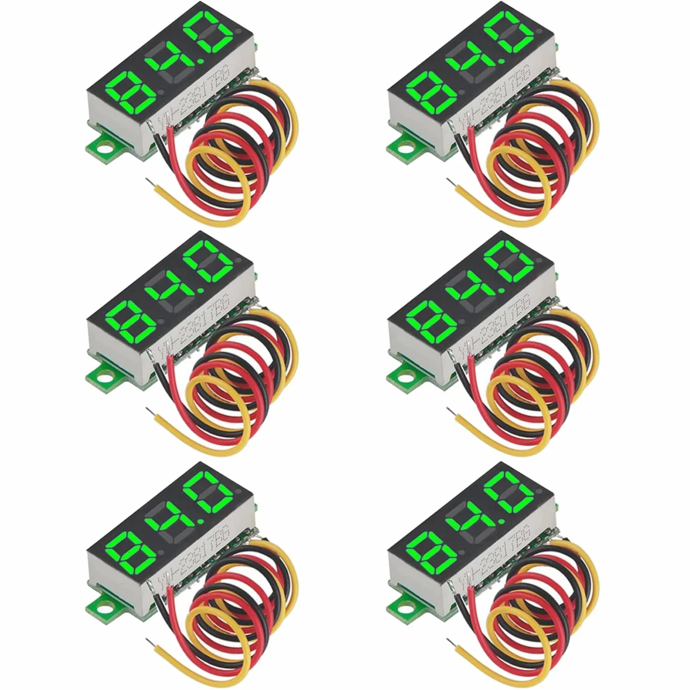 Mini Voltímetro Digital DC 0-100V 0.28 Pulgadas Pantalla LED Verde GTIWUNG
