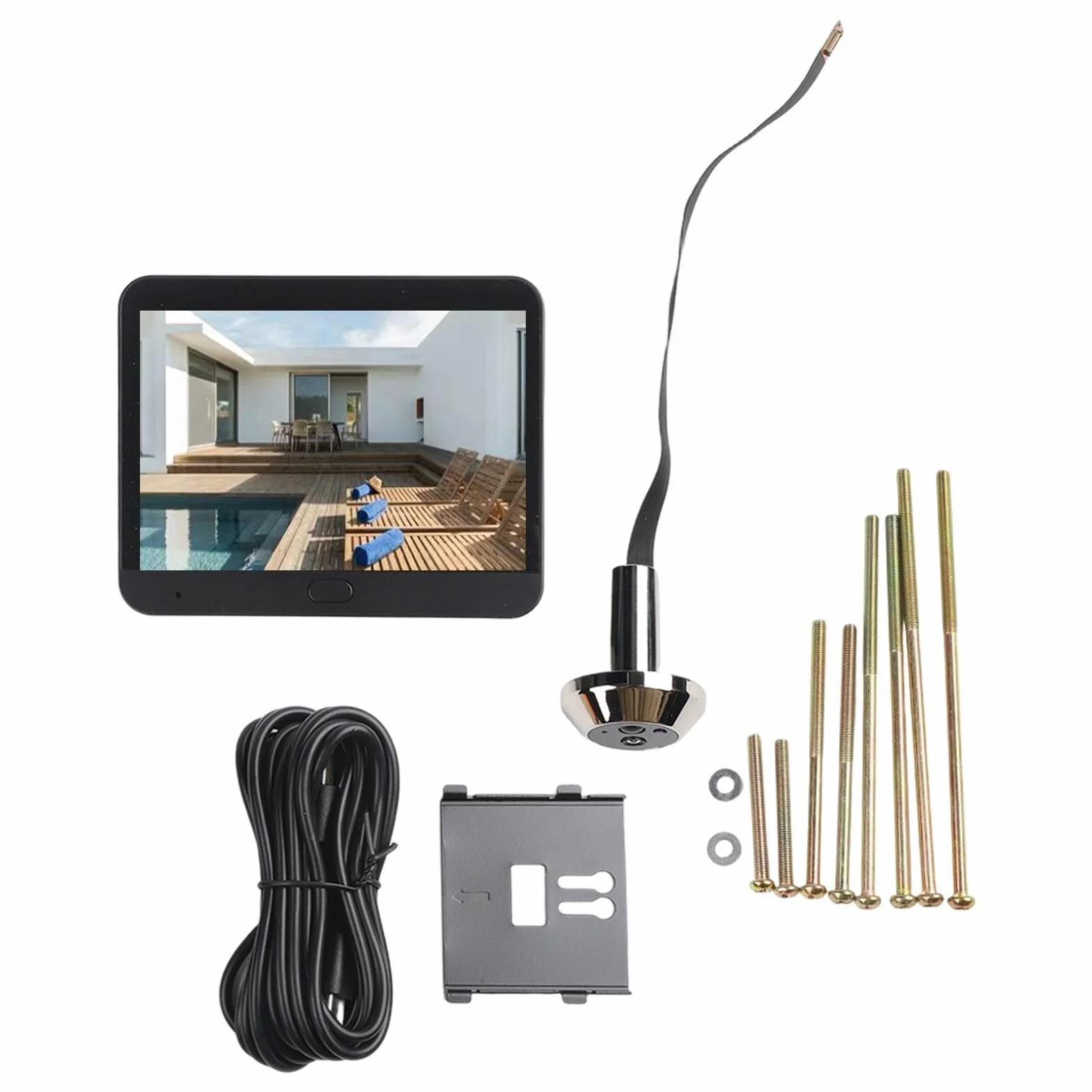 Cámara mirilla 1080P con monitor de 4.3 pulgadas, timbre de video 2.4G para aplicación Tuya, movimiento, se adapta a puertas de 35 a 120 mm de grosor