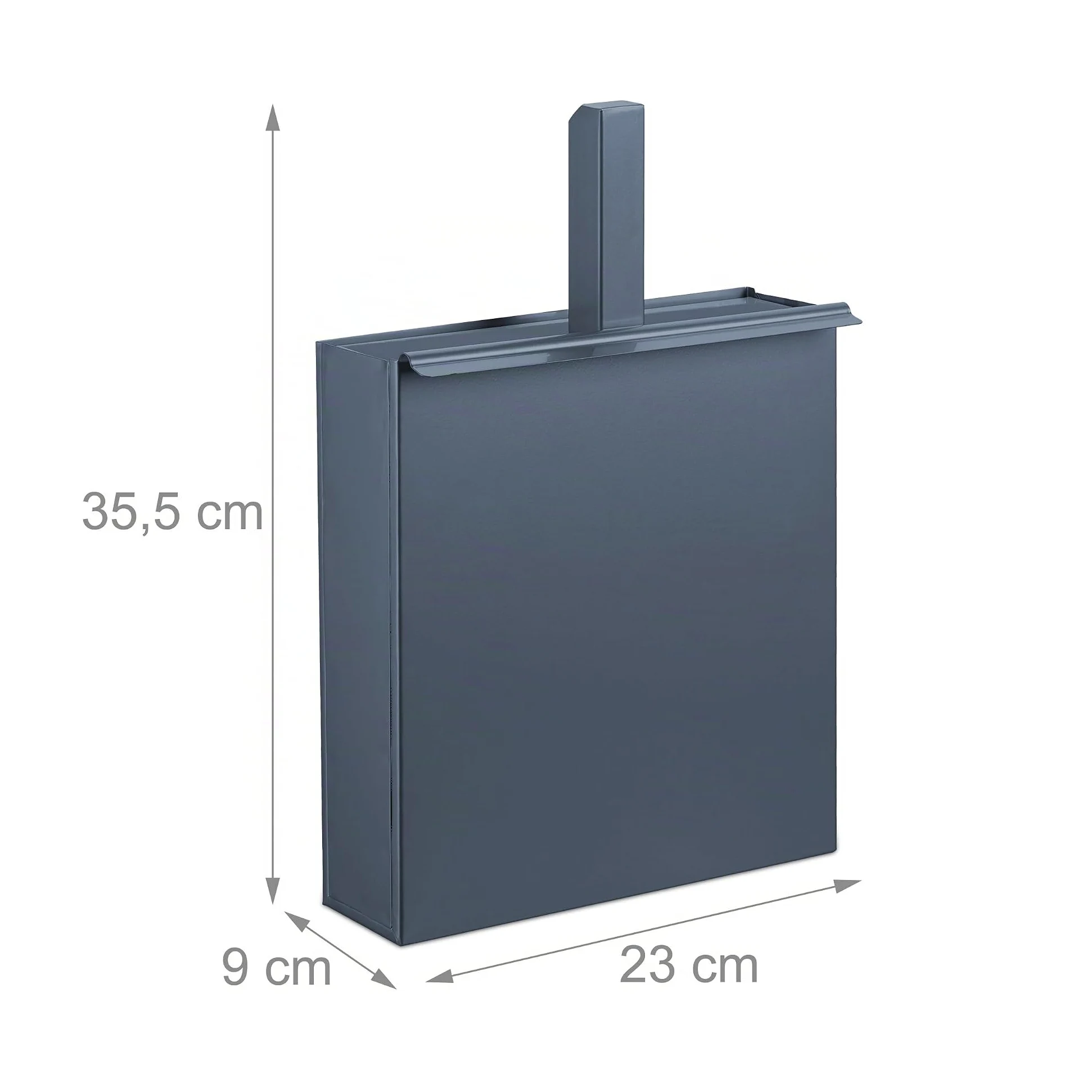 Relaxdays Caja Cenizas Recogedor, Acero, Contenedor Cenizas Chimenea y Estufa, 35,5 x 23 x 9 cm, Pala Cenizas, Antracita