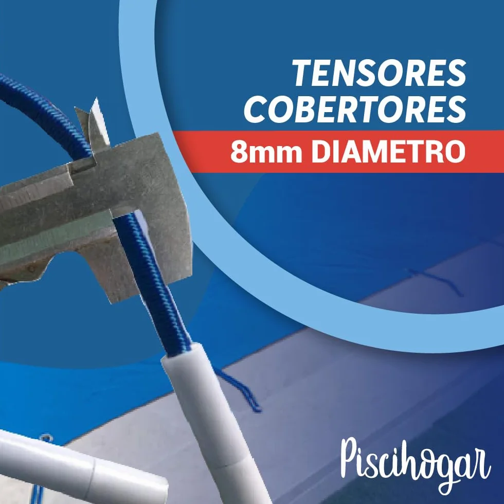 PisciHogar Pack 20 und. Tensores Lona de Piscina. Goma elástica de Gran Resistencia para el cobertor de Invierno. Regulables.