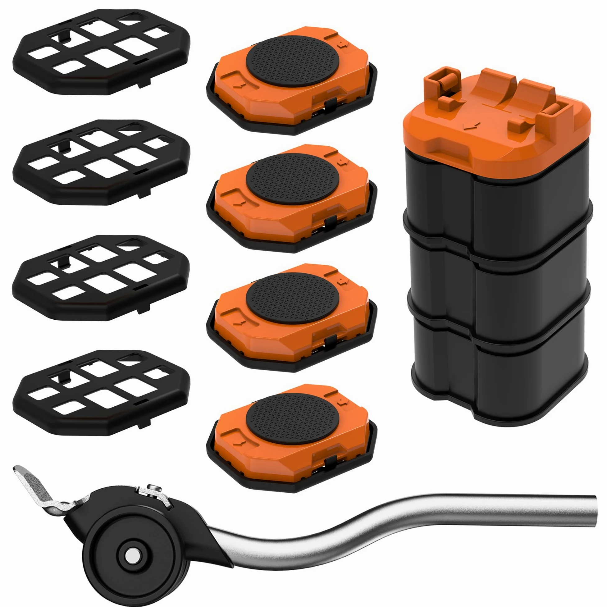 El Innovador Elevador y Deslizador de Muebles para Muebles Pesados, con Control de Altura, Mueve Fácilmente Objetos Pesados en Pisos de Madera y Alfombras (Naranja)