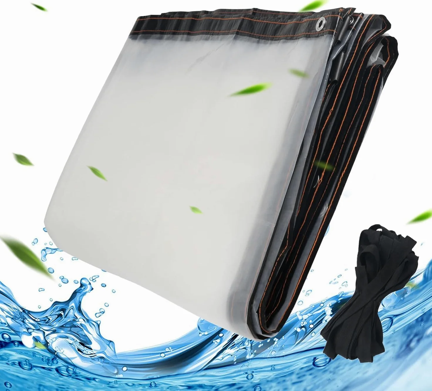 3x6M Lona Impermeable Transparente con Ojales Plasticos | Lona Transparente Exterior para Exteriores, Impermeable, Aislamiento de Plantas, Resistente al Polvo