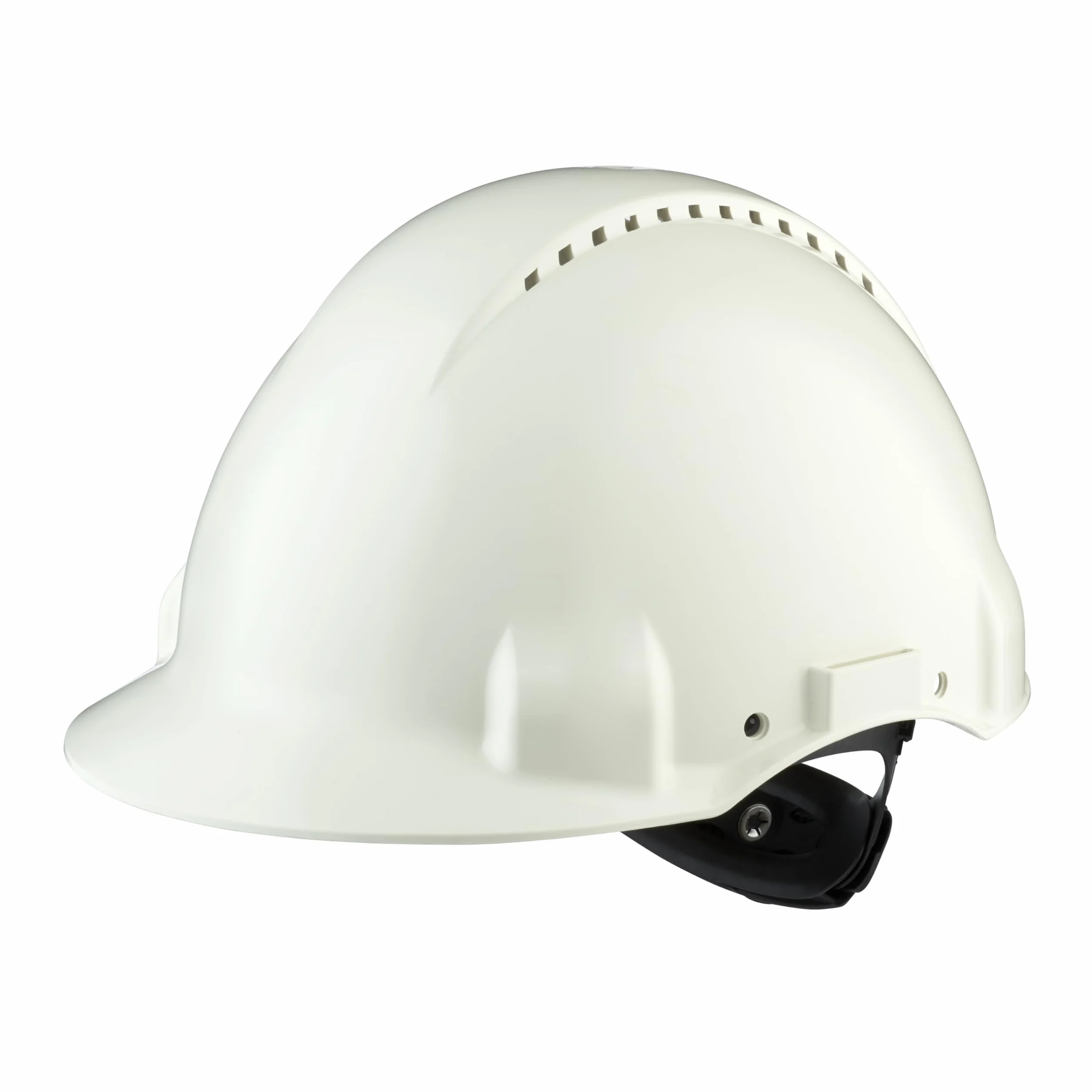 3M G3000 Casco de seguridad Blanco con ventilación, arnés de ruleta y banda sudor de plástico (1 casco/caja), Blanco, 0