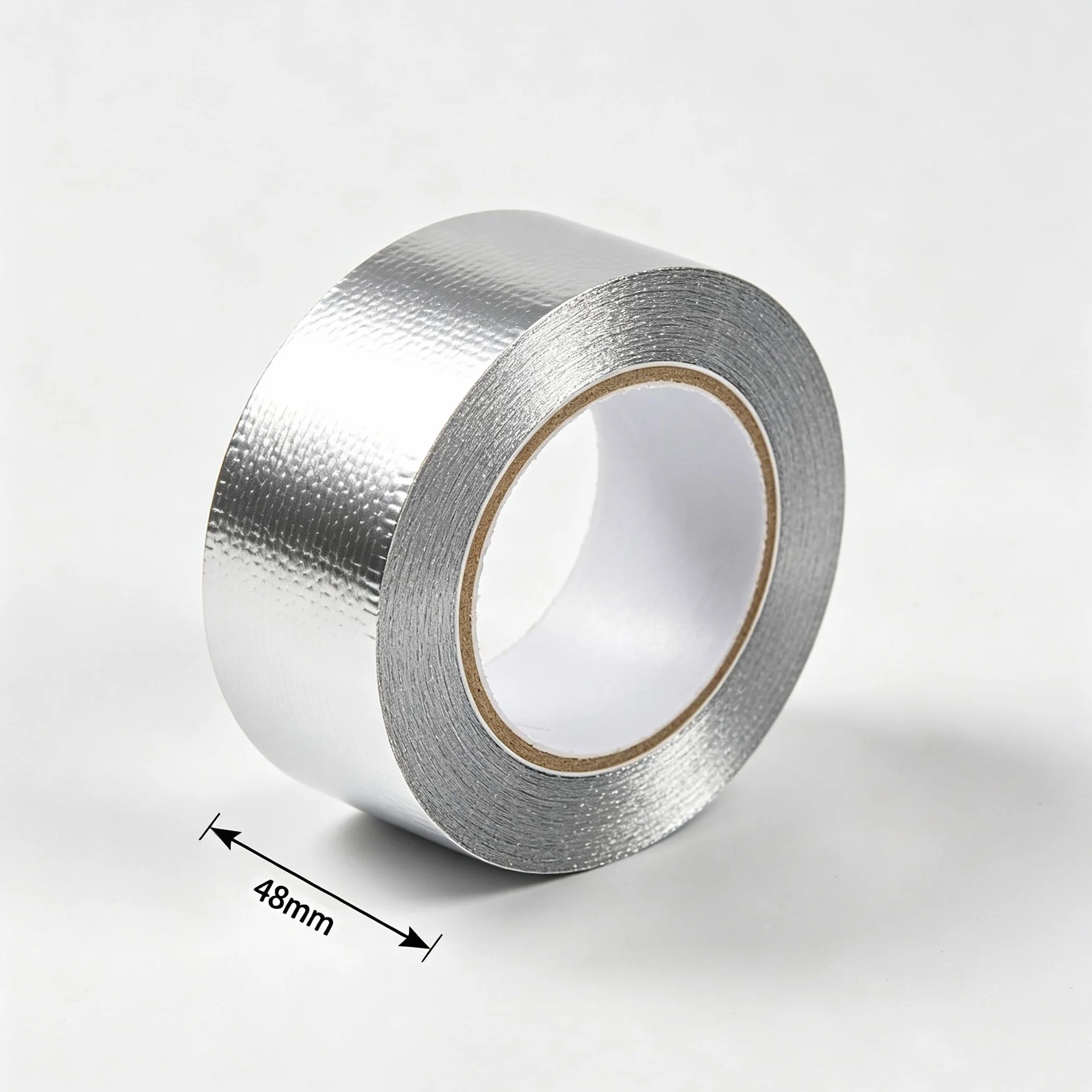 Cinta de Aluminio Adhesiva Resistente al Calor (2 Rollos x 25m) – Cinta Alu Reforzada con Fibra de Vidrio para Calefacción, Tubos, Coche, HVAC y Sellado – Papel de Aluminio Plata 50m