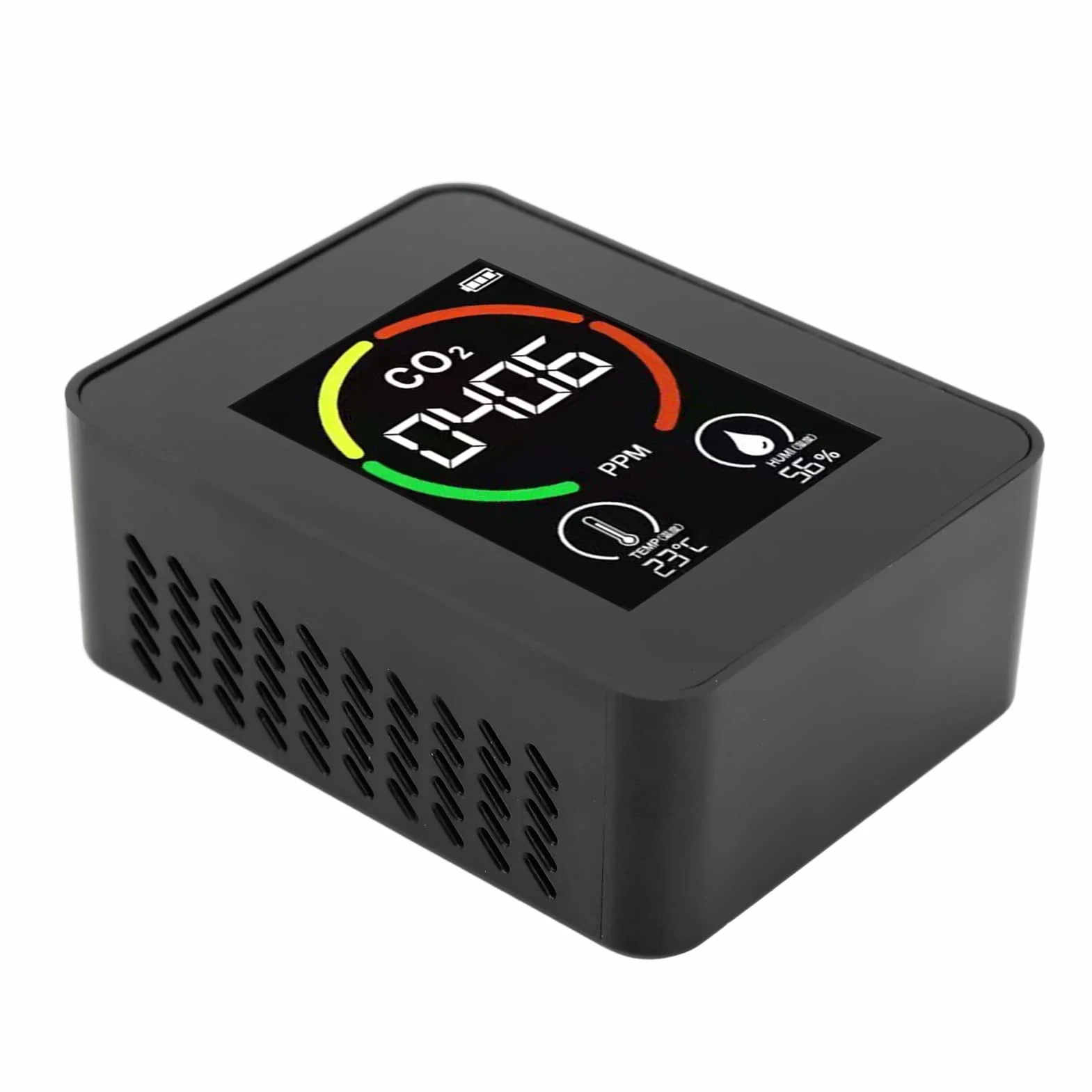 Medidor CO2 Detector TVOC Portátil - Monitor Calidad del Aire Interior con Pantalla LCD, USB, para Hogar, Oficina, Escuela, Salón