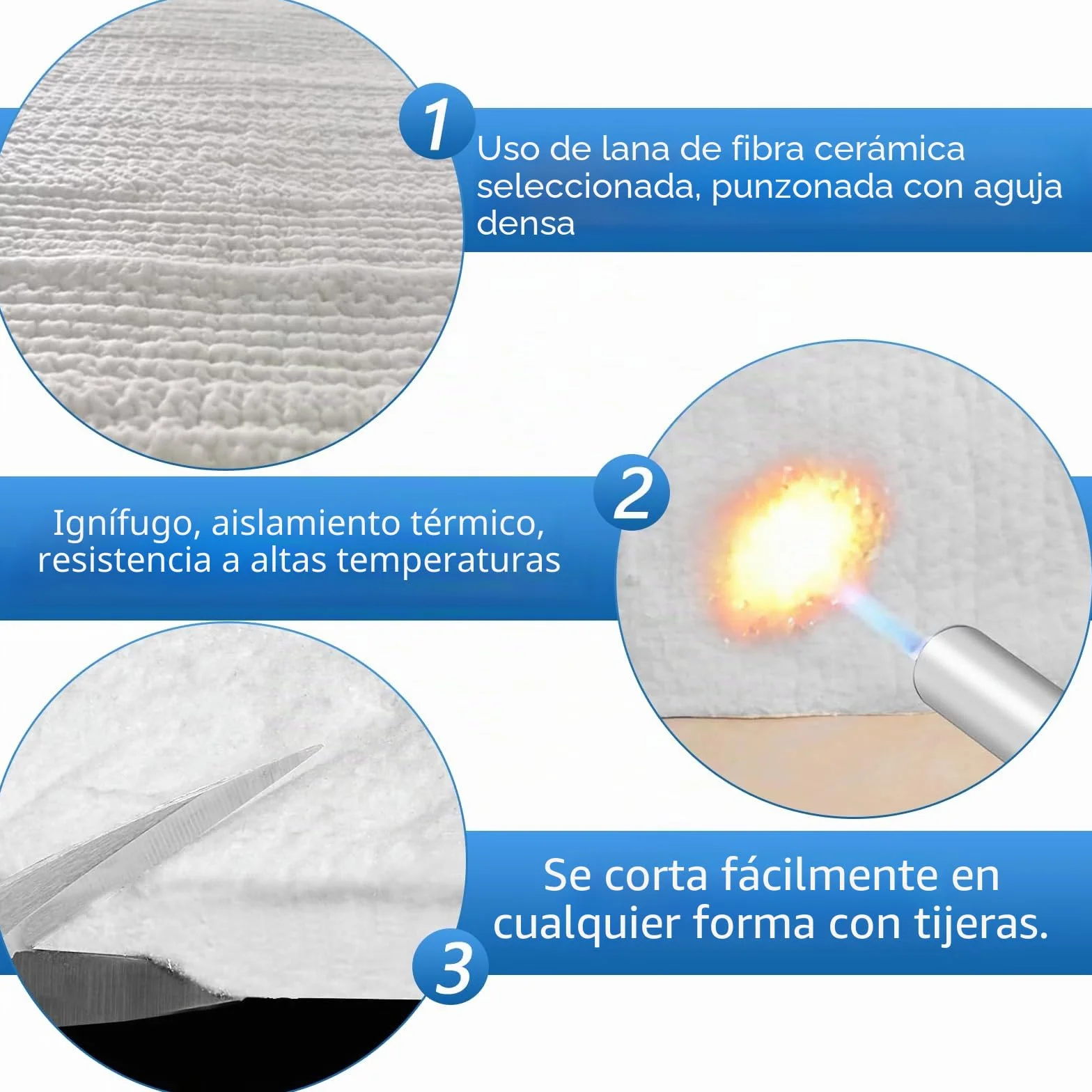 Manta Aislante Fibra Cerámica 400x610x25mm 2 piezas Alfombrilla Ignífuga Estufas Pellets 1260°C