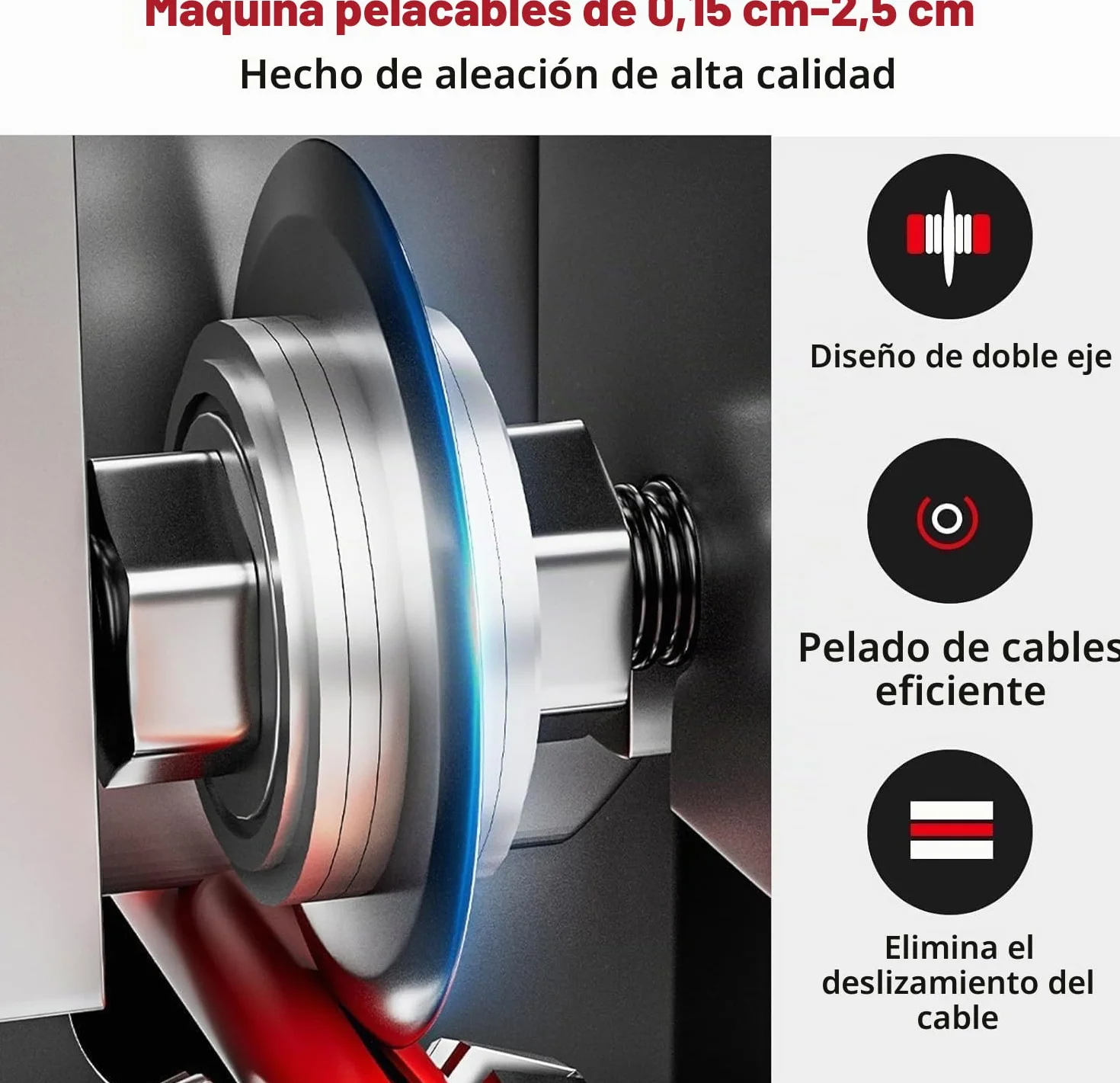 Cable Maquina de Pelar Profesional, Pela Cables de Electricidad, para Cable de 1-25 mm de Diámetro con Manivela, Pelador de Cables Electricos Para Reciclaje Chatarra Cobre Pelacables Manual Automático