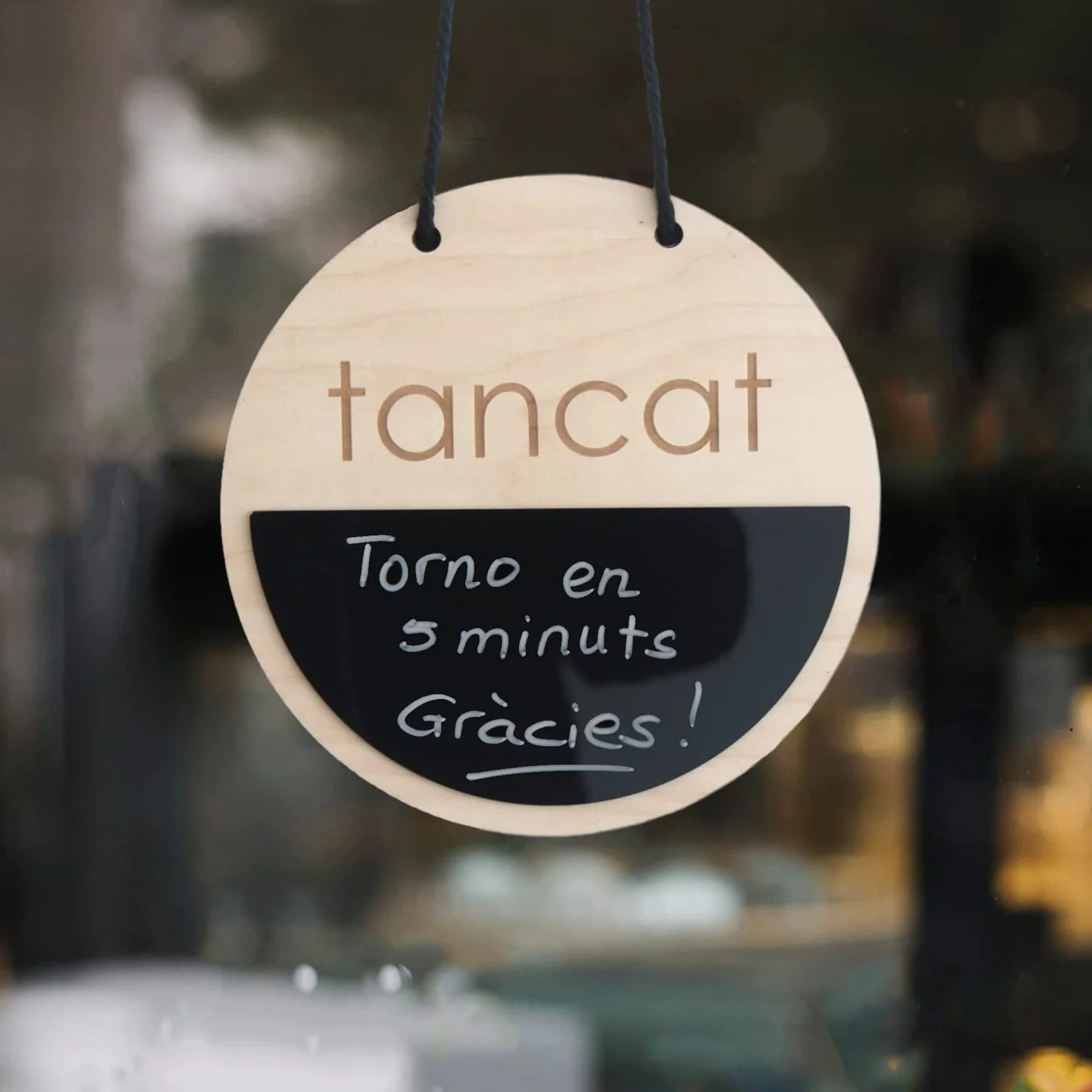 Cartel Obert Tancat con Pizarra para Tiendas, Negocios, Cartel de Horario Comercial, Fabricado en España