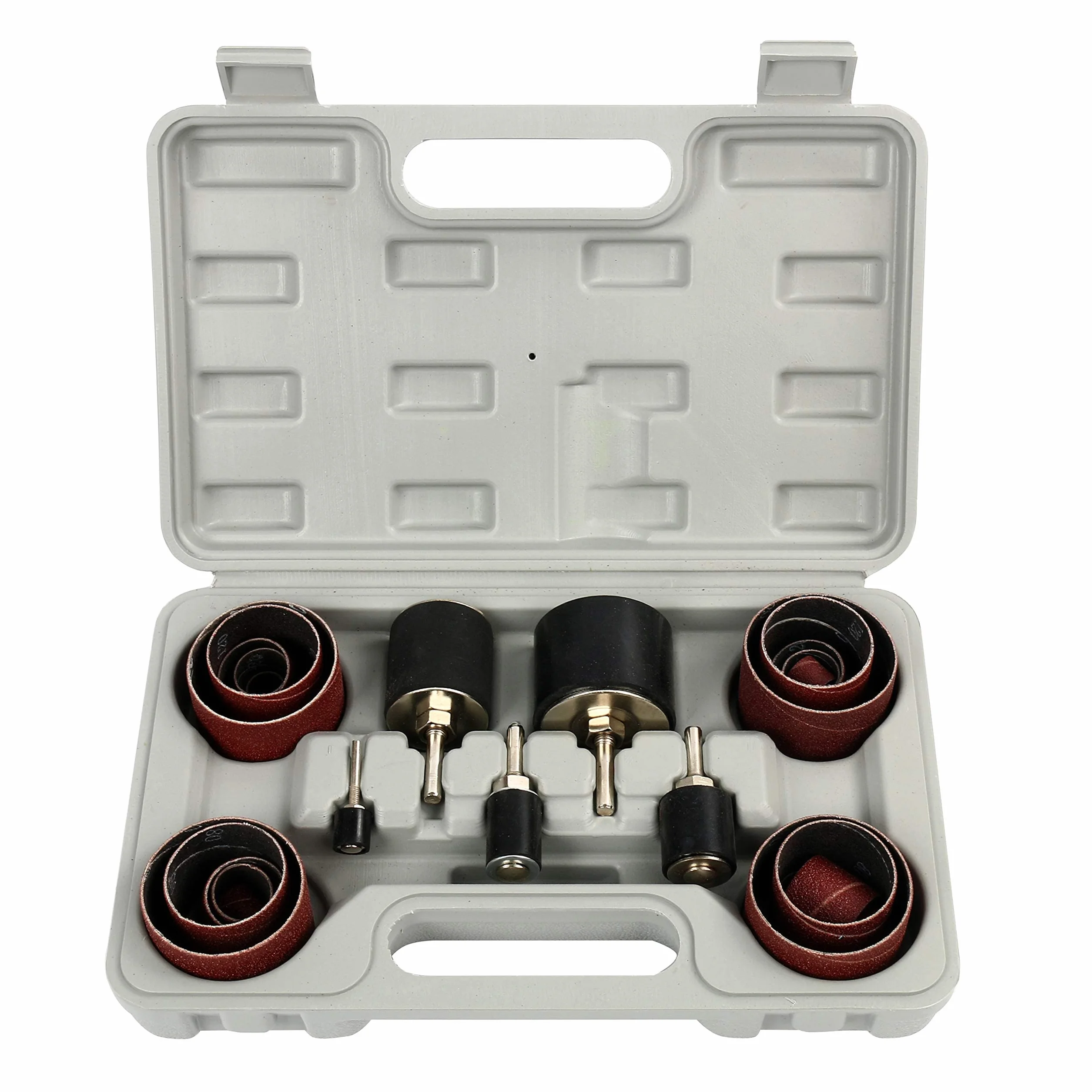 FreeTec 25 piezas Tambores de Lijado, Mangas de Lijado Grano 80 y 120, 1/8" 1/4" Kit Cilindros de Lijado, Tambor Lija de Madera para Taladro, Ø12 18 23 31 50 mm