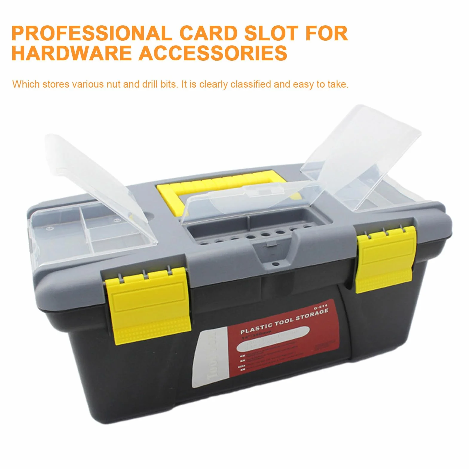 Caja de almacenamiento de herramientas, organizador de herramientas, organizador de doble capa, organizador de caja de almacenamiento con asa, organizador de herramientas para el hogar con gran