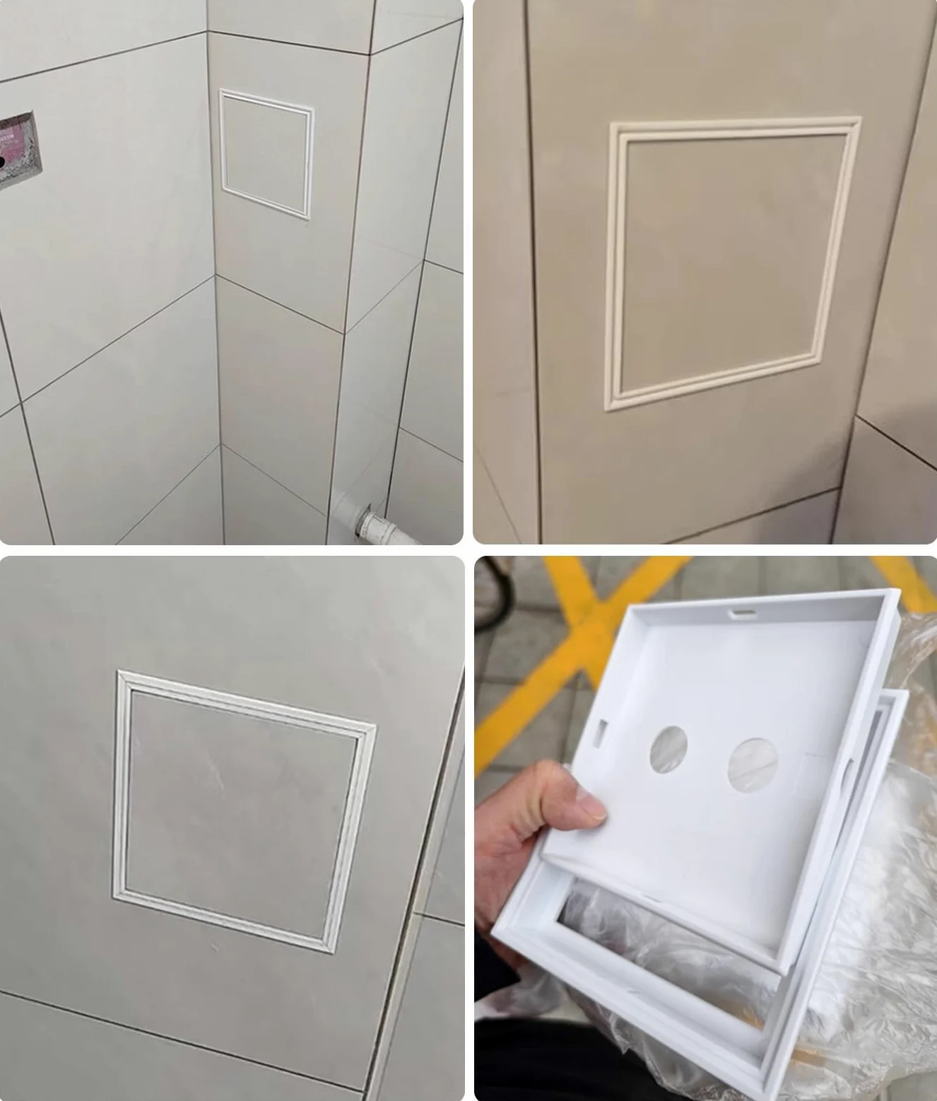 ZIMGOD Puerta de Inspección Panel de Acceso Alicatable Montaje Empotrado, Puerta de Acceso A Presión, Puerta de Inspección Impermeable para Baño/bañera(White,15x15cm (5 7/8" x5 7/8"))