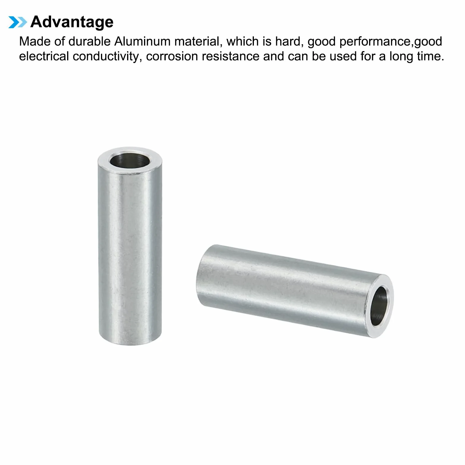 PATIKIL Separadores de Aluminio M6 10 Piezas Espaciadores Metálicos de Aluminio 6,2mm ID x 10mm OD x 30mm Longitud Aluminio Redondo Tornillo Separador Para Tornillos de 1/4" O M6
