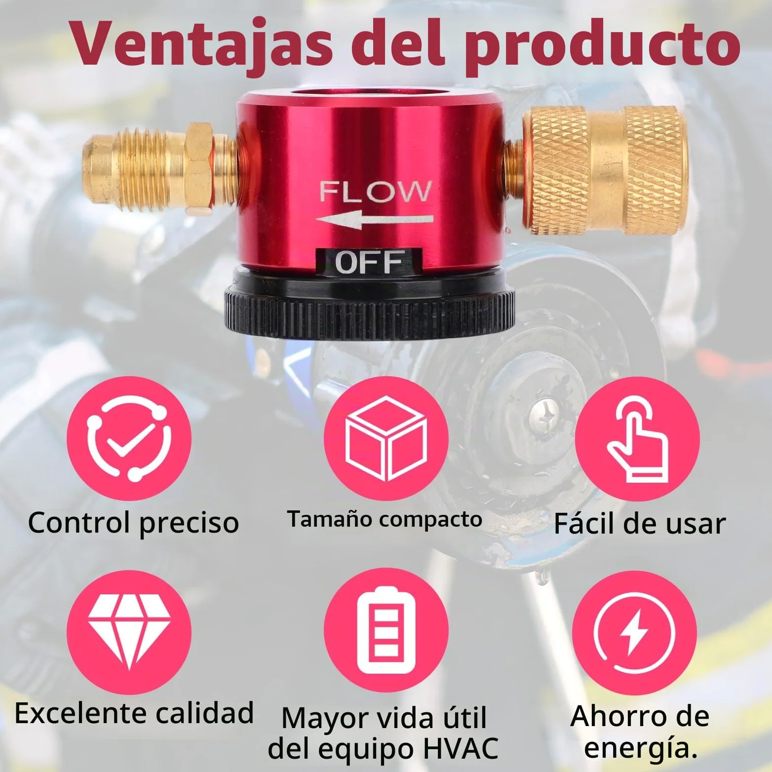 Herramienta Purga Nitrógeno Latón para HVAC, Adaptador Regulador Flujo Soldadura Nitrógeno 3 Modos con Conexión Aflare 1/4" Equipo Esencial para Soldadura y Mantenimiento HVAC