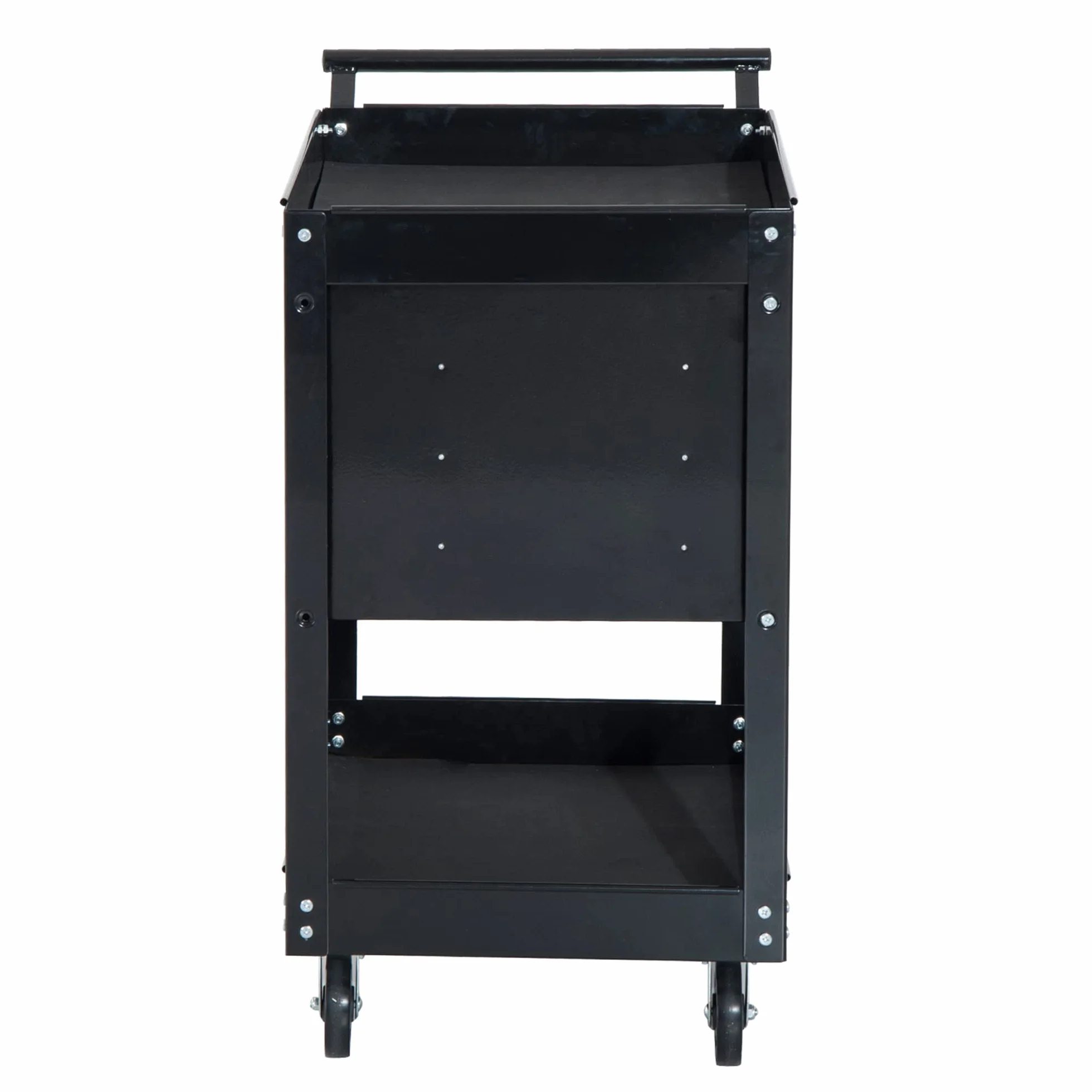 HOMCOM Carro de Herramientas Móvil 3 Cajones 2 Estanterías 68x46x88cm Chapa de Acero Negro