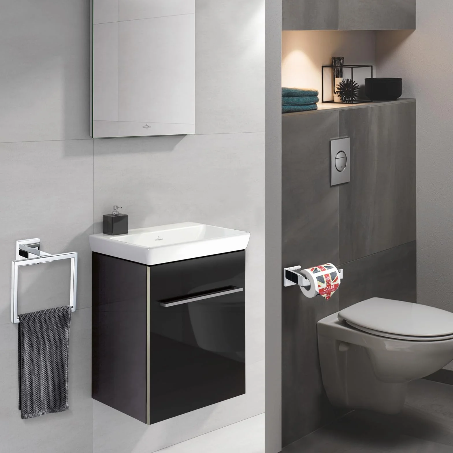 TURS Toallero de Aro Acero Inoxidable 304 Cromo Montado en Pared Soporte de Toalla Baño