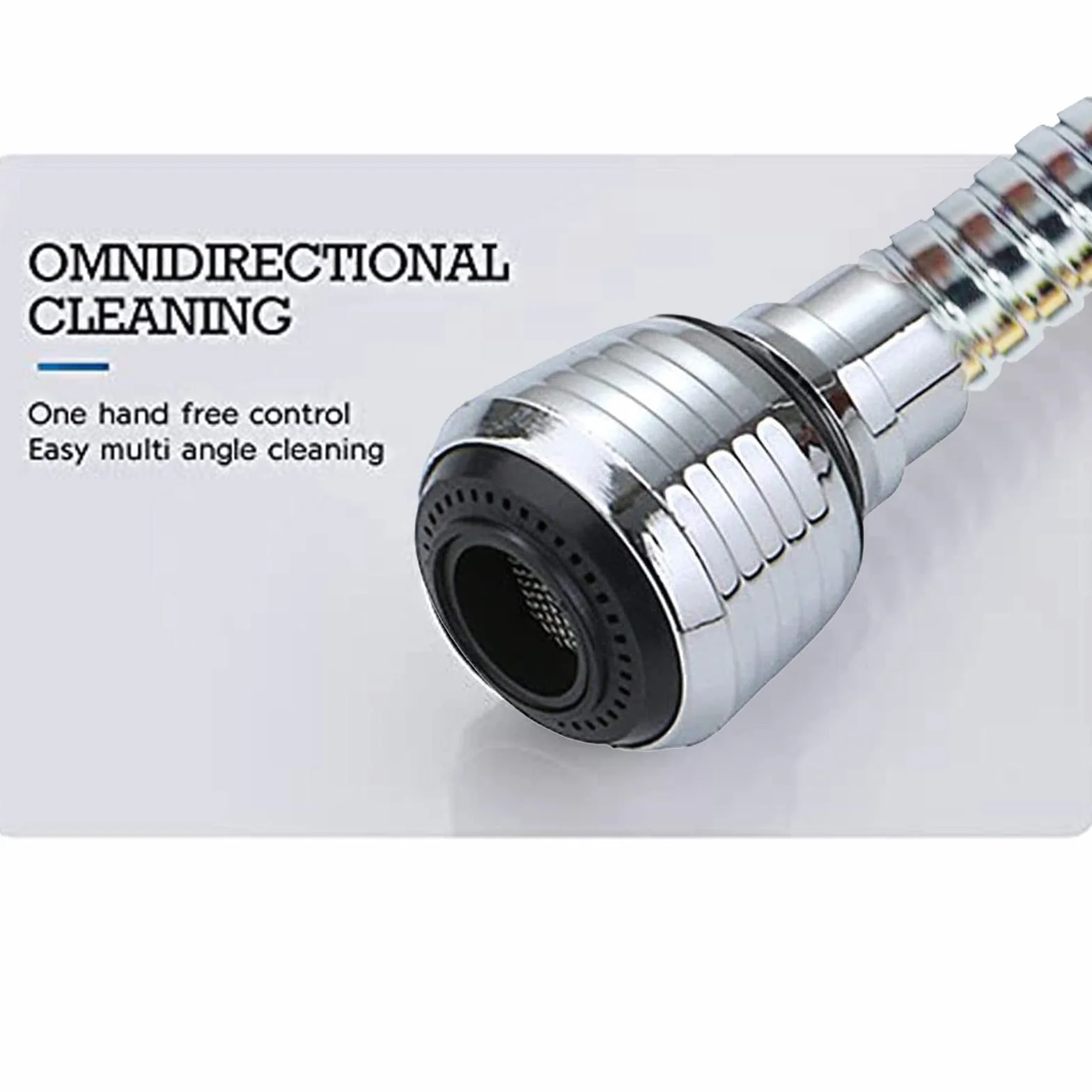 Extensor de Grifo Móvil para Fregadero con Cabezal Rociador, Aireador Giratorio 360°
