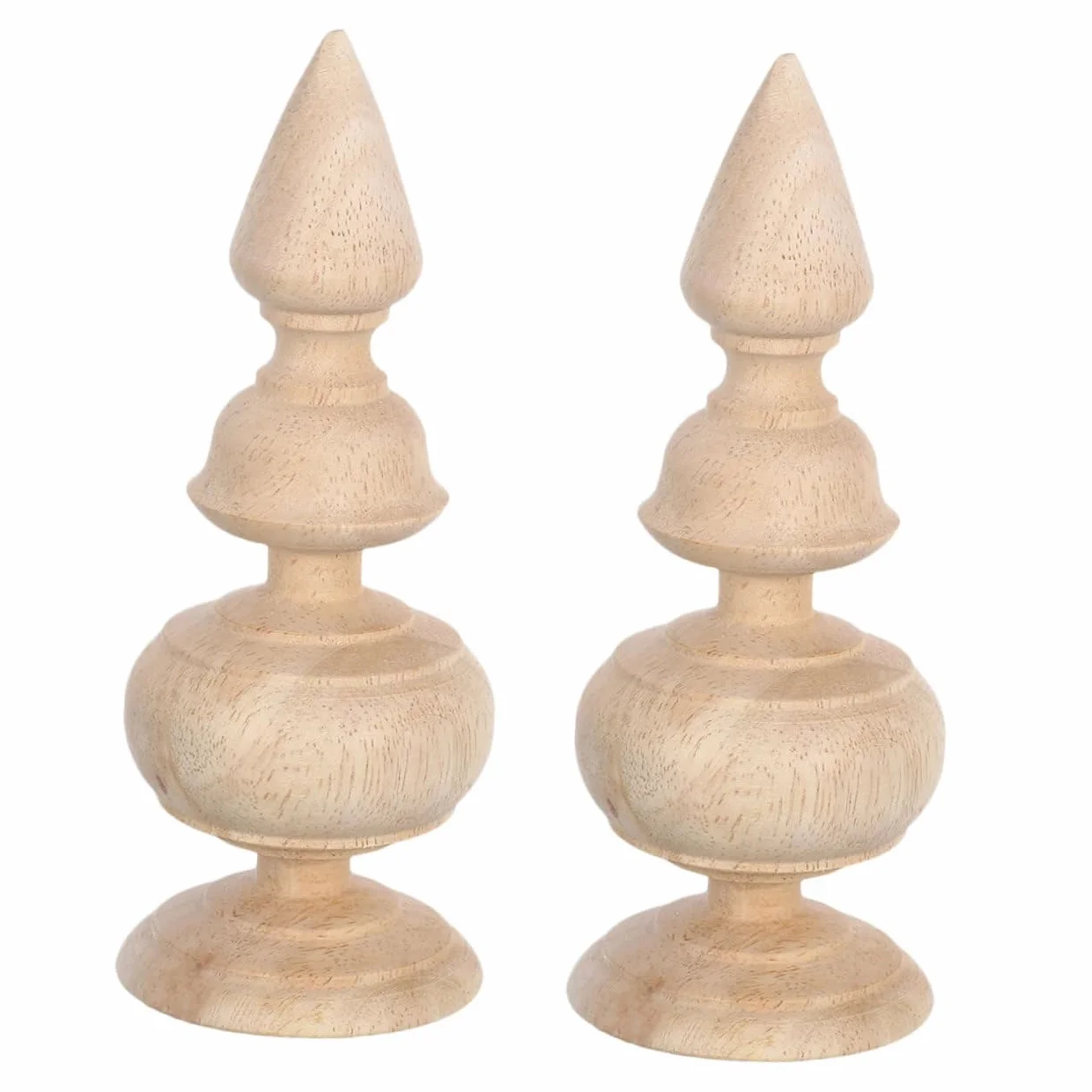 HOMSFOU Remates Decorativos y Barras de Cortina 2 Piezas de Madera sin Terminar Superficie Lisa y Tallado Fino para Postes de Cama para Decoración Interior DIY