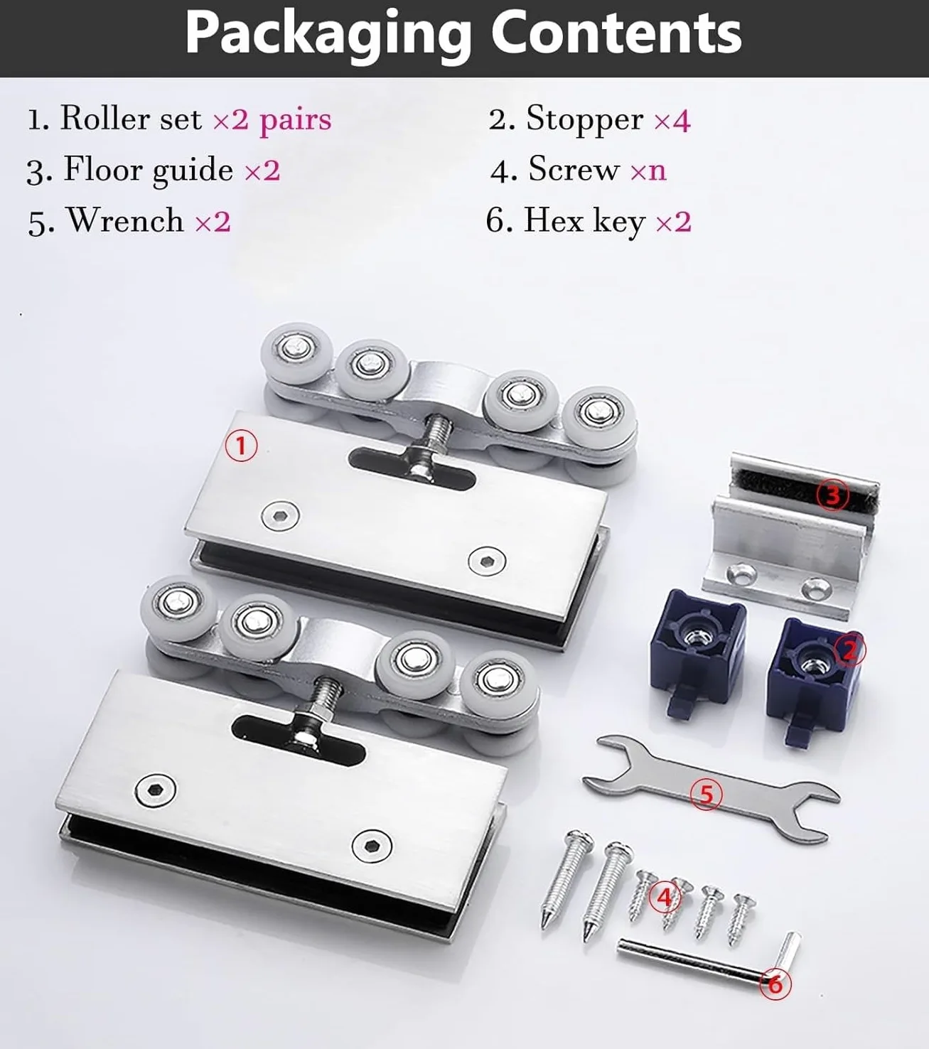 Kit de Herrajes para Puertas Correderas de Cristal de Doble Hoja para Cocina, Guía de Aluminio de Doble Carril de 70 a 400cm para Tabiques(90cm (3.0ft))