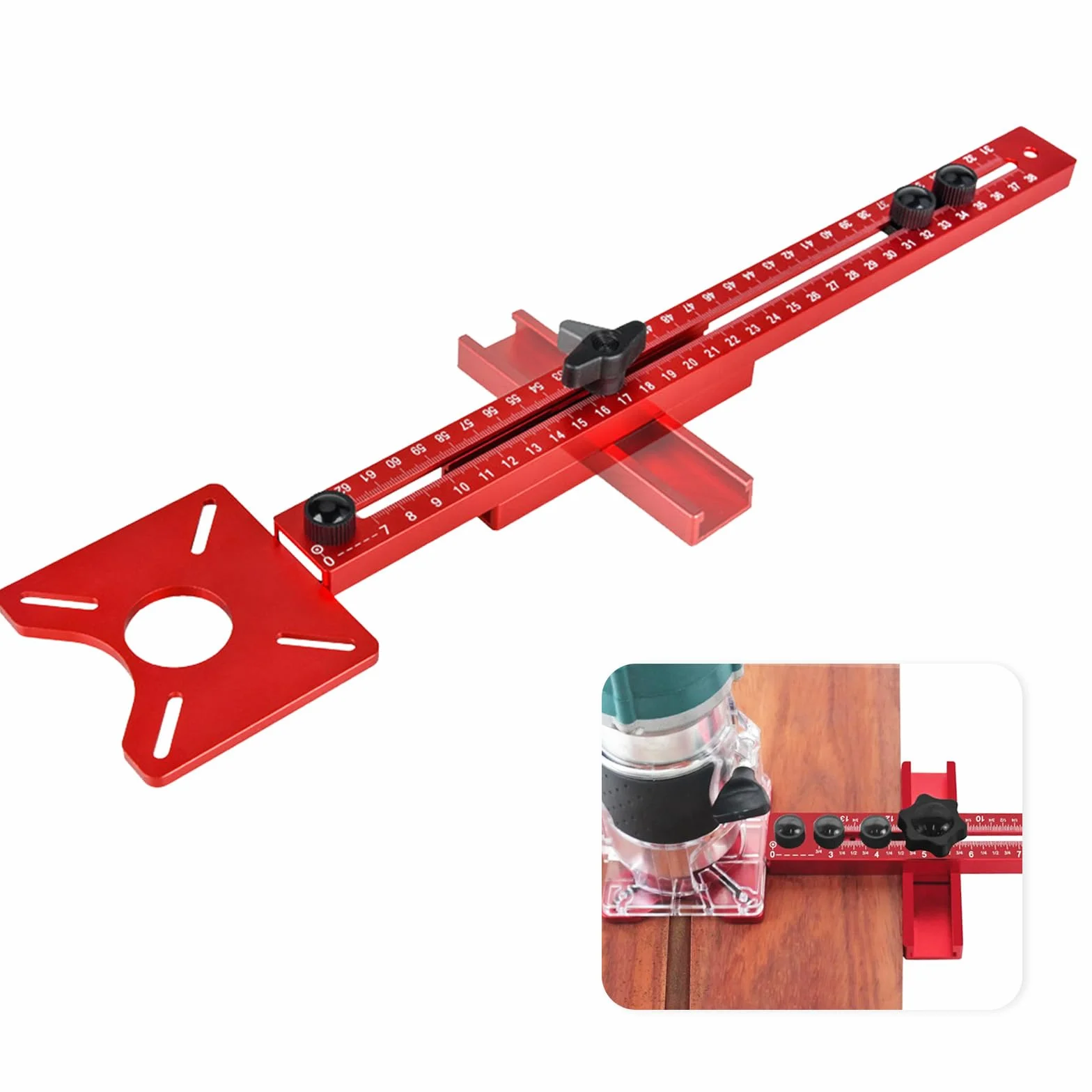 Soporte Para Ranuras de Enrutador, Accesorio de Enrutador Ajustable Accesorio de Corte Circular de Enrutador Gabinete de Enrutador de Aleación de Aluminio Accesorio de Enrutador Para Carpintería