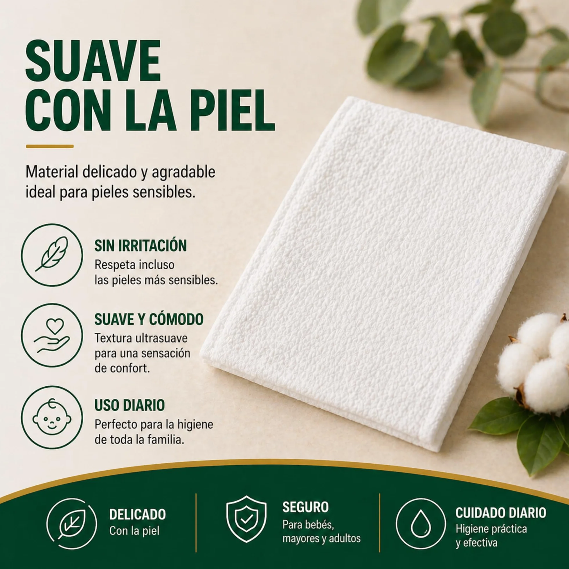 300 Guantes de Baño Desechables Ultra Suaves - No Tejidos Acolchados - Cuidado Médico e Higiene - Blanco - Le Pro del Médico