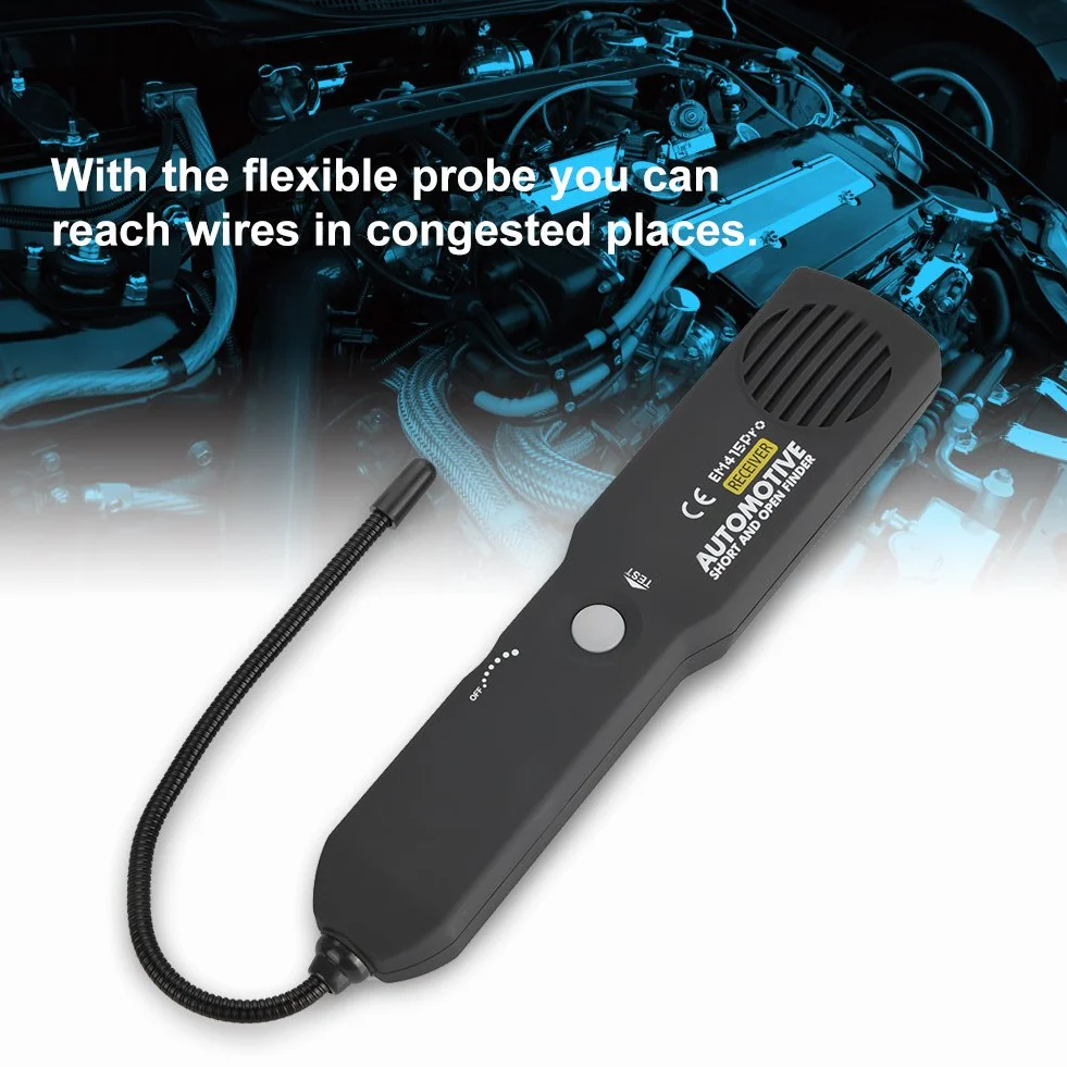 EM415PRO Rastreador de Cables - Probador de Buscador de Cortocircuitos Abiertos con Sonda Flexible, Pantalla LED