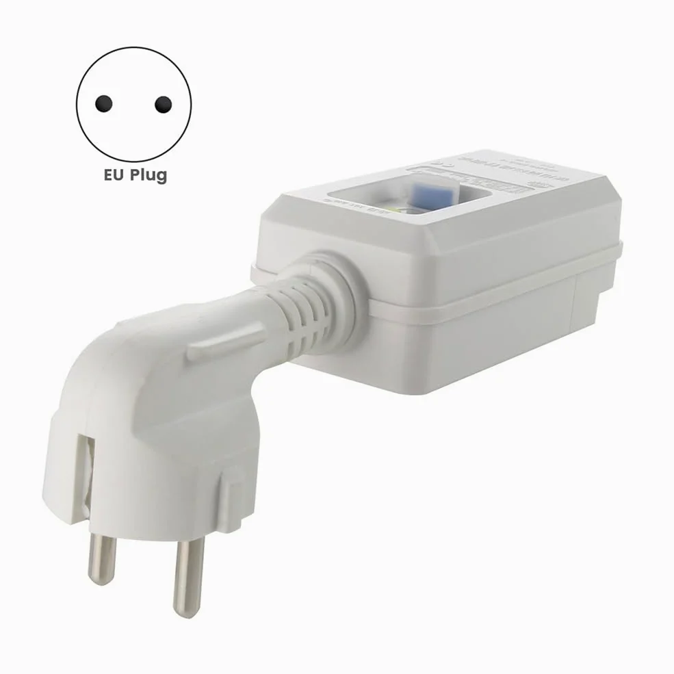 Adaptador de Enchufe de Seguridad con Protección Fugas RCD, 16 A, 220 V, 240 V, Enchufe Europeo, GFCI, Disyuntor Doméstico, Interruptor de Disparo.