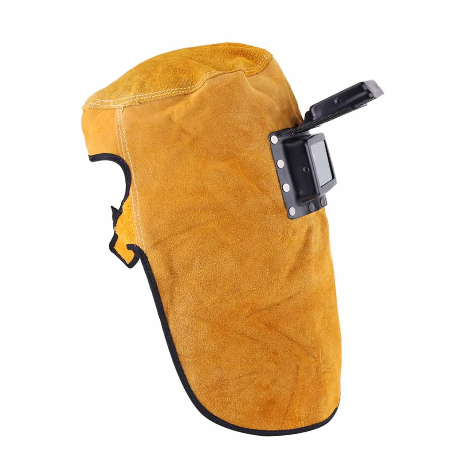 Generic Máscara Facial de Cuero para Soldar, Duradera, a Prueba de Calor, Absorción del Sudor, Máscara de Protección para Casco de Soldadura Transpirable con Tapa Abierta, Gancho