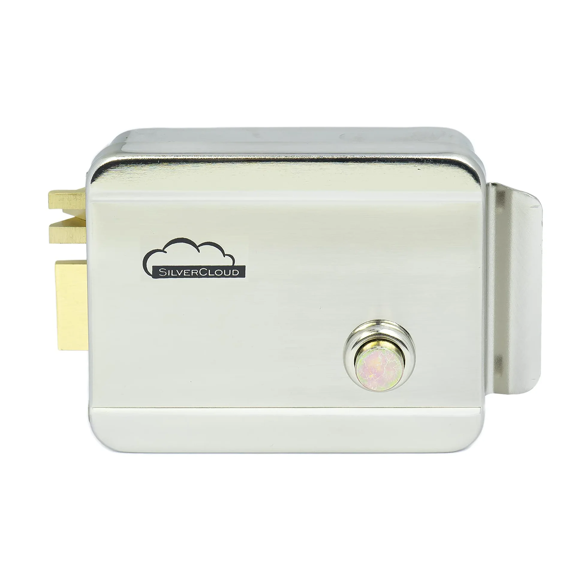 Cerradura eléctrica con cilindro para puerta SilverCloud YR300 Diestro, 12V, Normal Close Fail-Secure, acero inoxidable, desbloquear el botón, para Sistema de Control Acceso Puerta Entrada