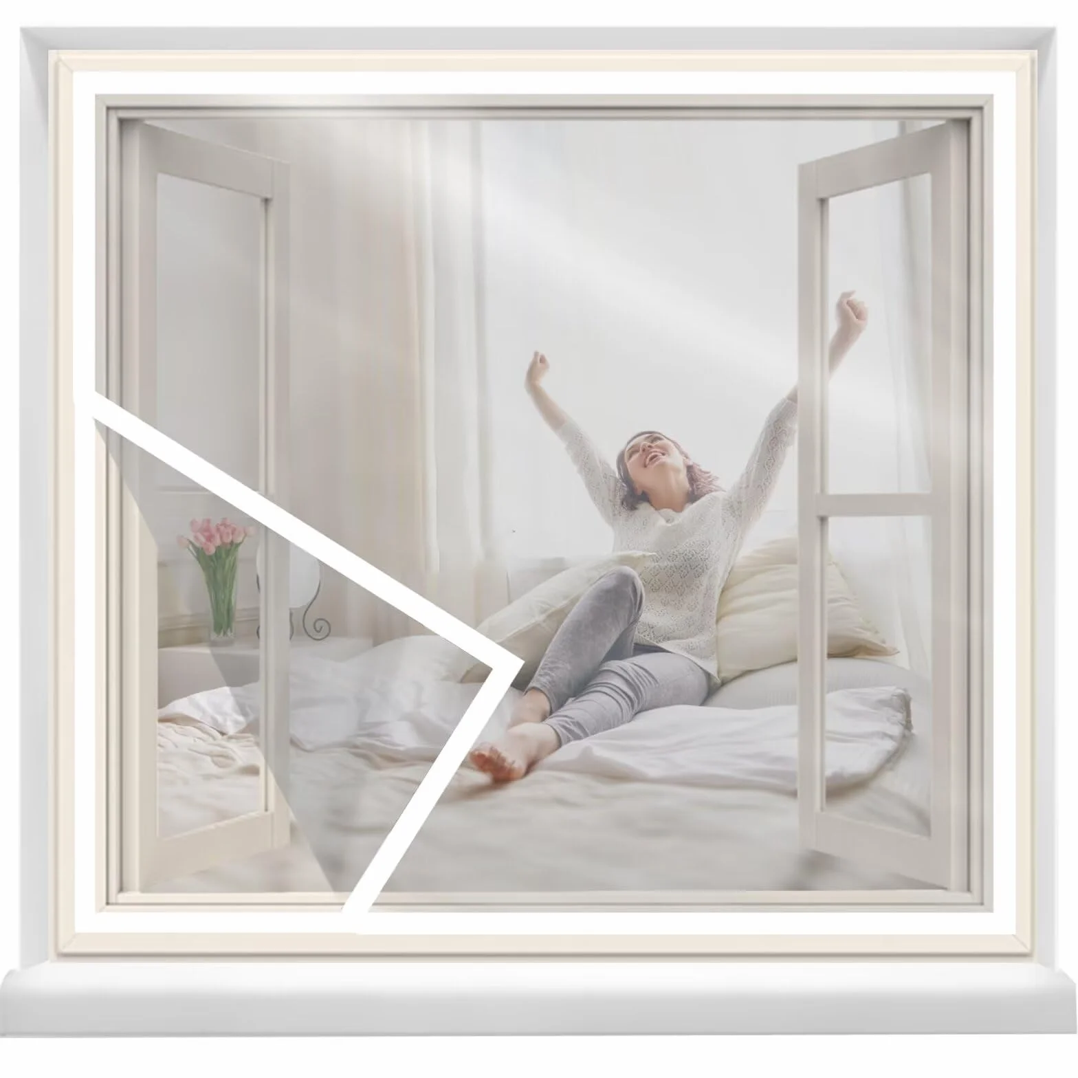 50x110cm Aislamiento Ventana,Transparente Eva,No Se EmpañA Y Mantiene Muy Bien La Visibilidad Blanco